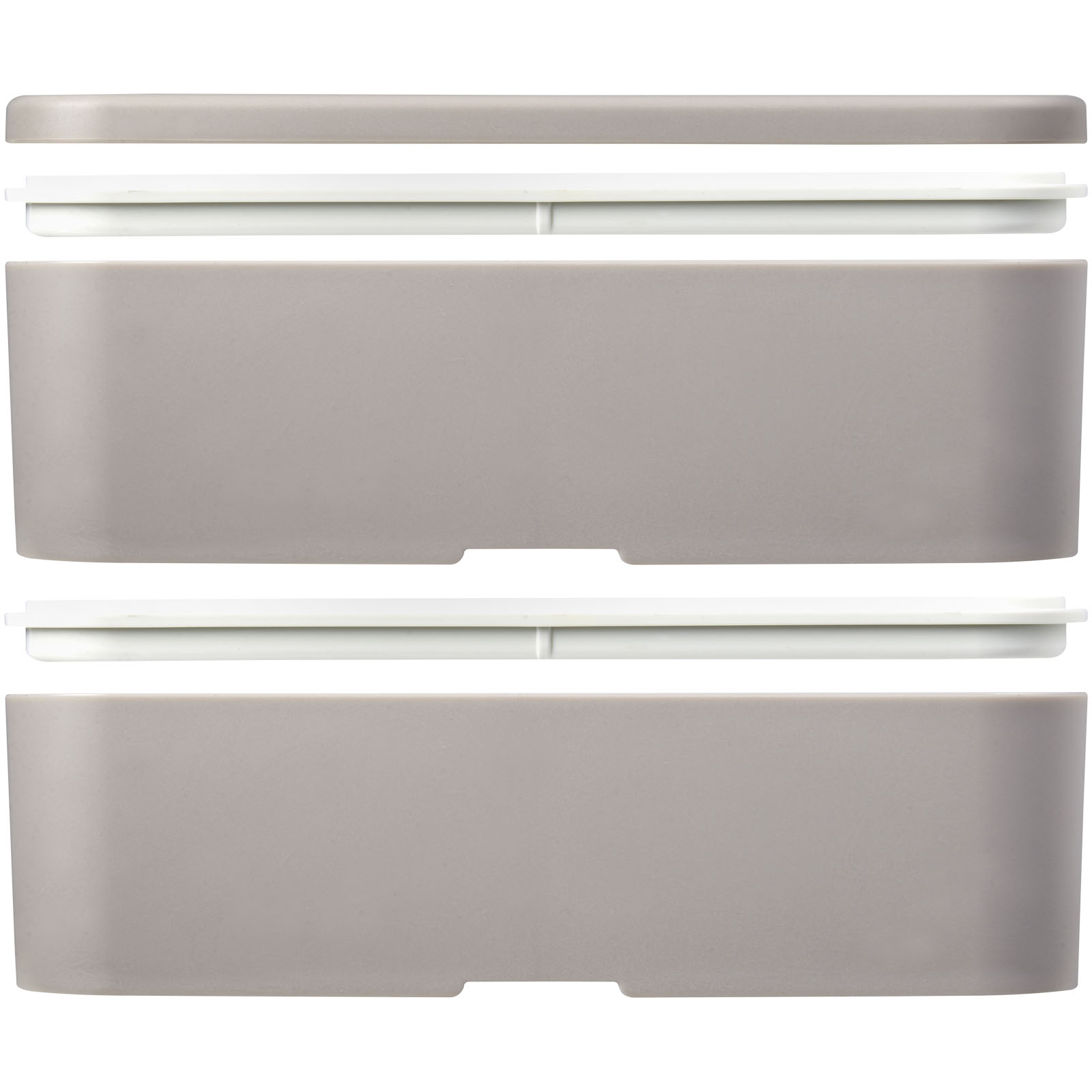 MIYO Renew 700+700 ml Doppel-Lunchbox kieselgrau, kieselgrau, weiss