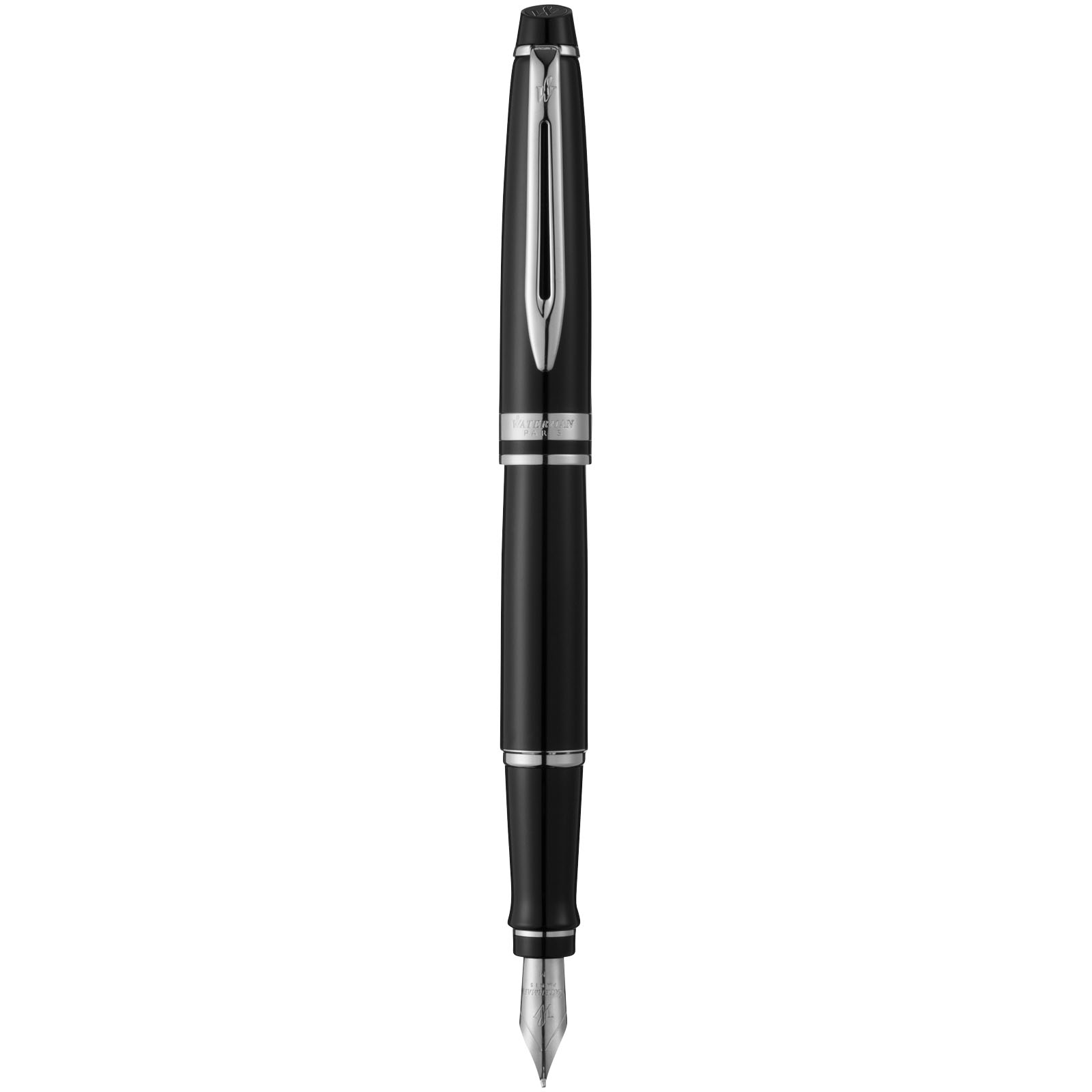 Waterman Expert Füllfederhalter (blaue Mine) schwarz, chrom