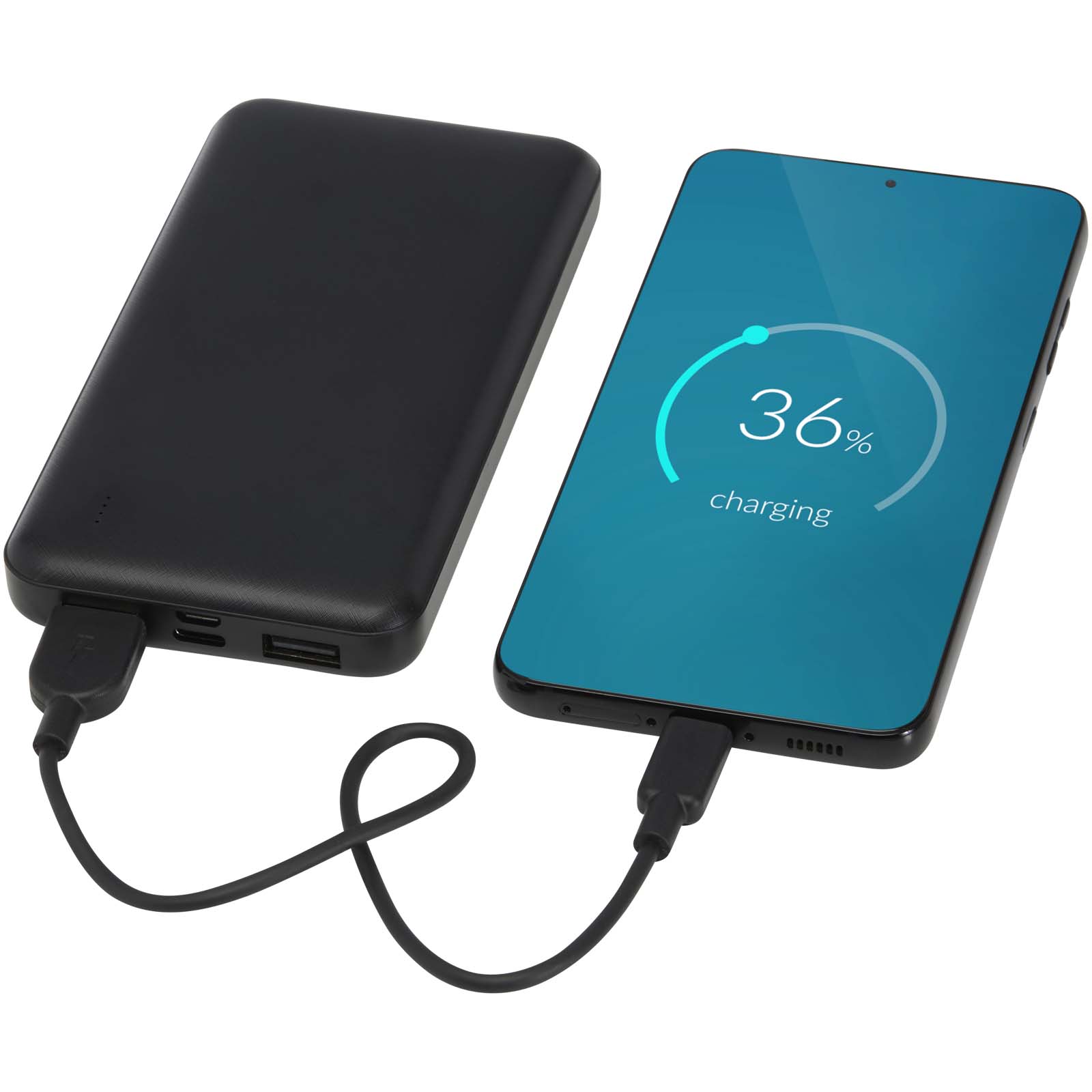 Intan 10 W 10.000 mAh Powerbank aus recyceltem Kunststoff schwarz