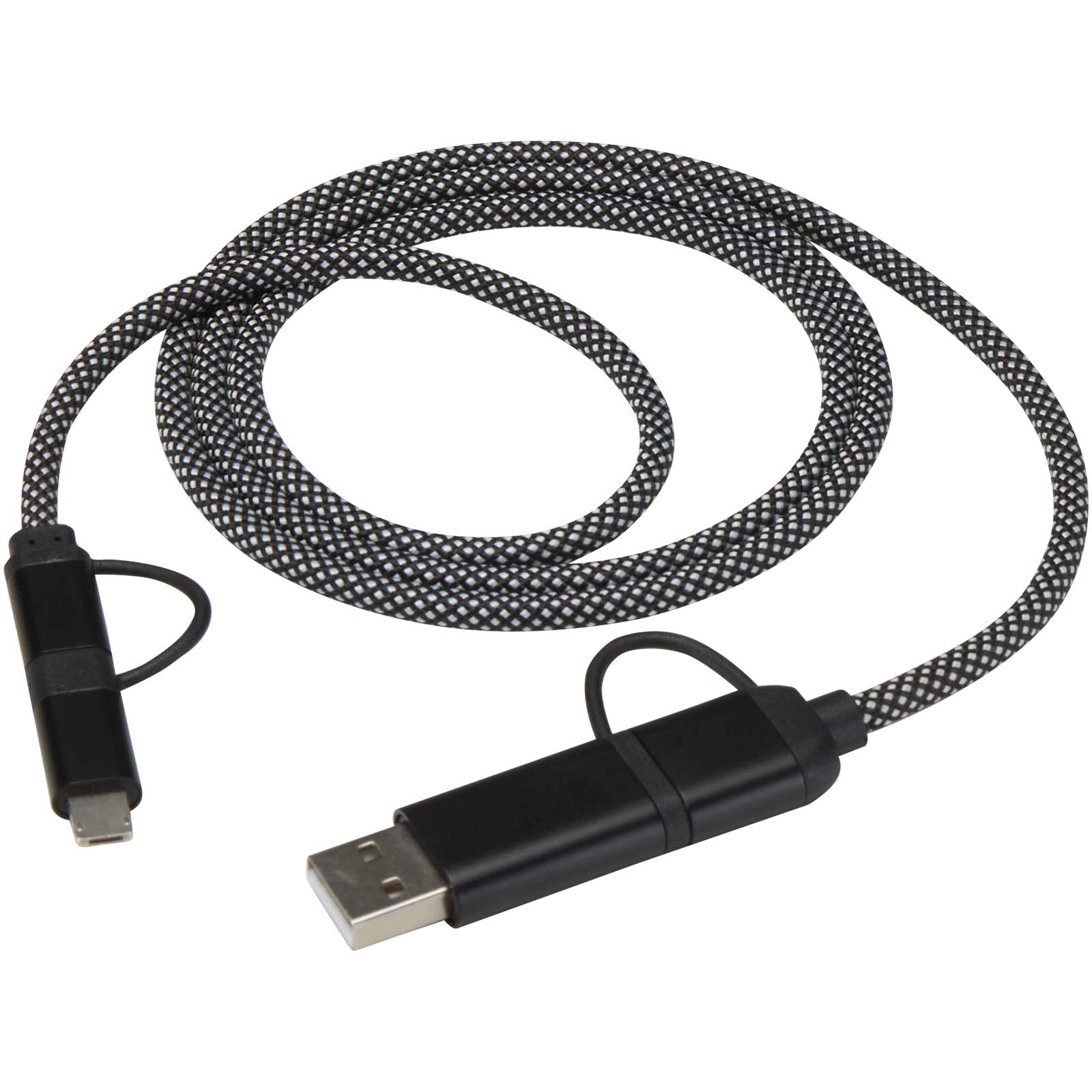 SMART 65 W, 100 cm, RCS-zertifiziertes magnetisches 5-in-1-Ladekabel schwarz