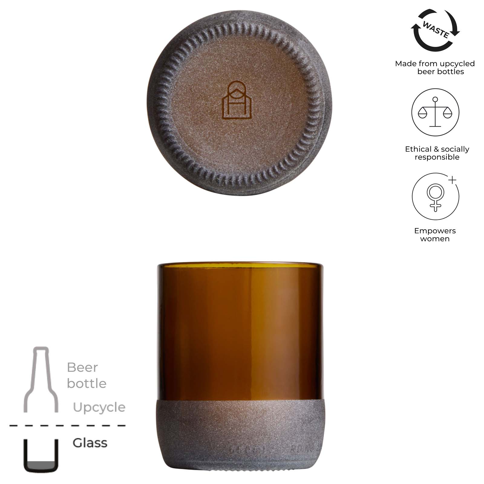 Originalhome 160 ml Trinkglas Set braun