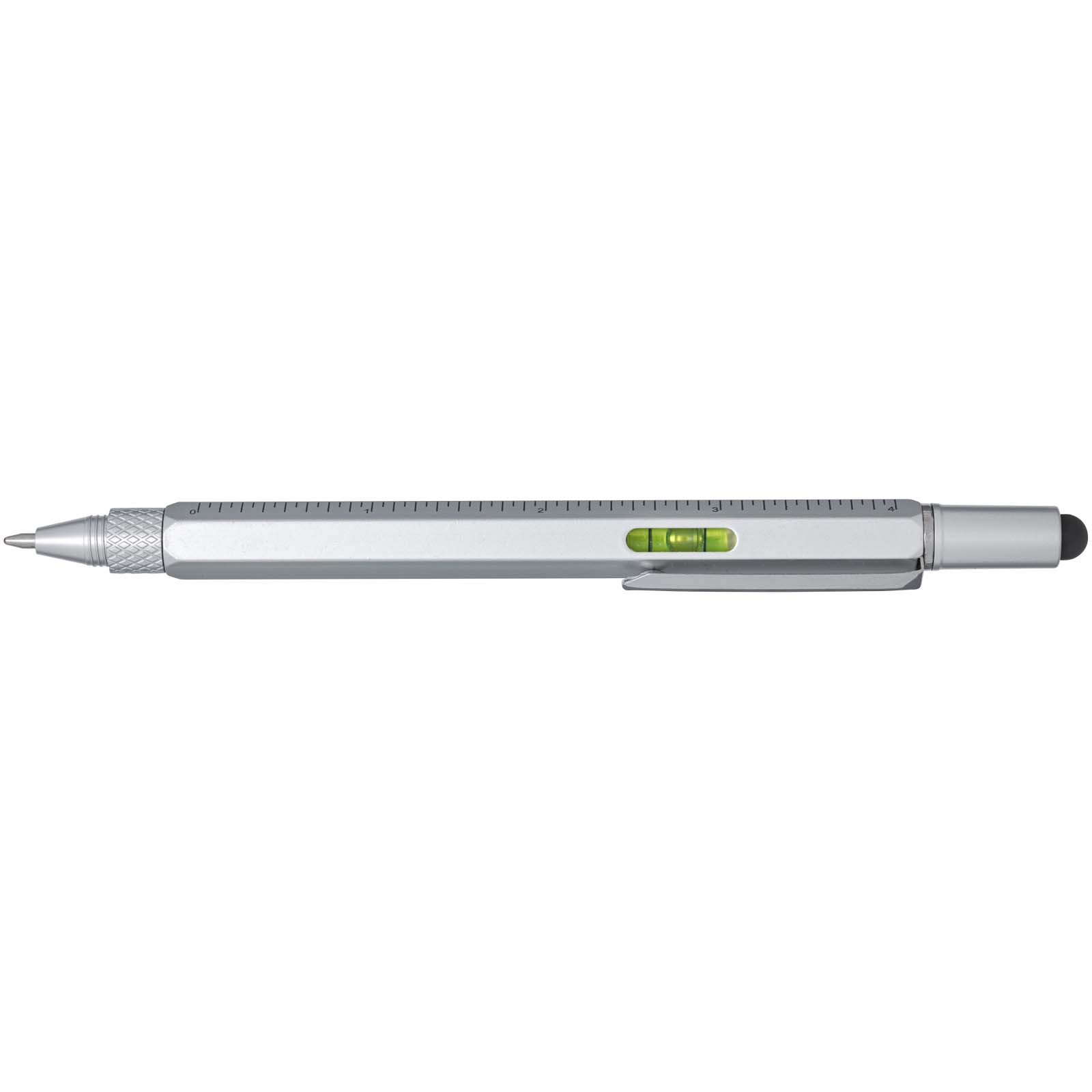 Dora Multifunktionsstift aus recyceltem Aluminium (schwarze Mine) silber