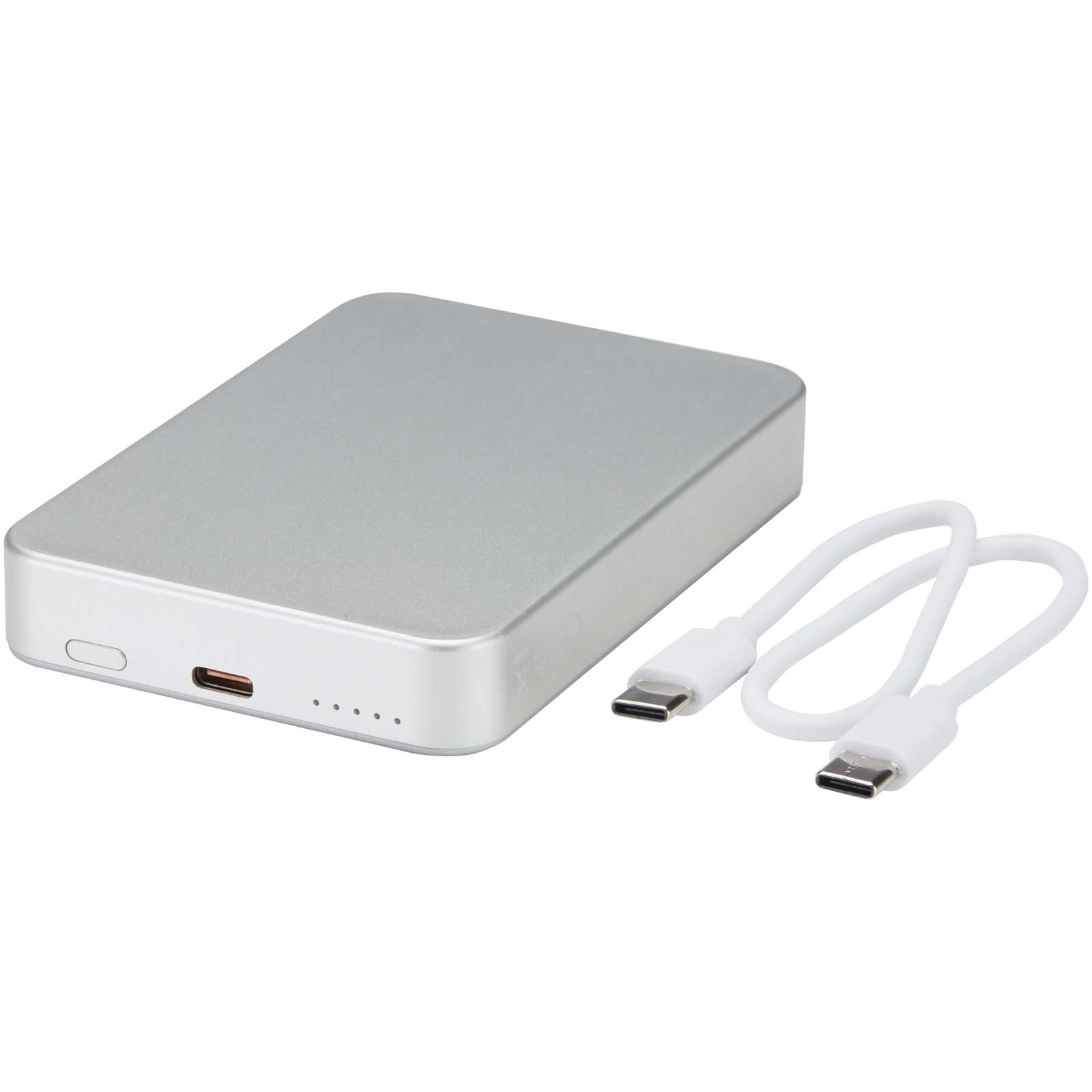 Avis 10.000 mAh RCS Powerbank aus recyceltem Aluminium mit Magnetfunktion silber