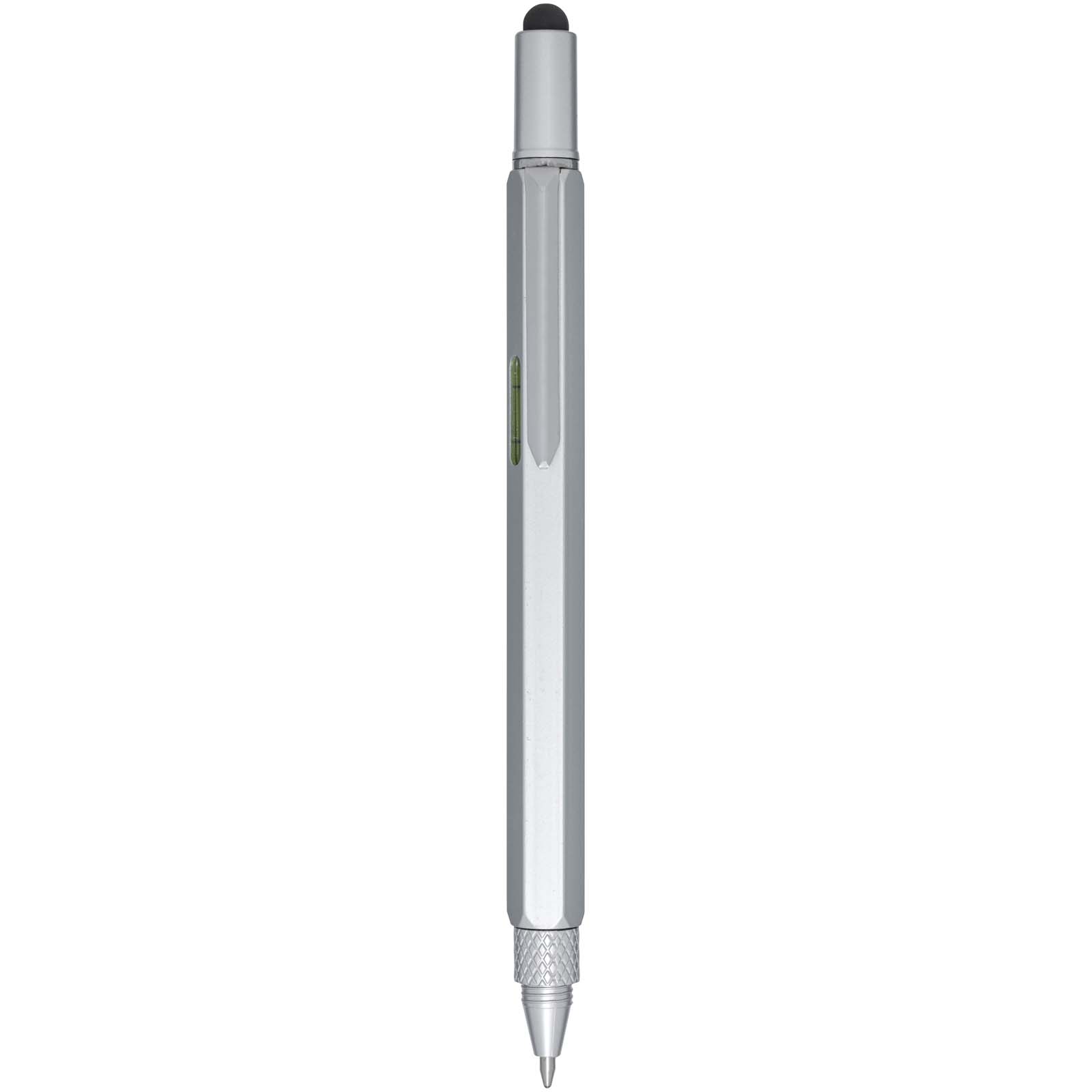 Dora Multifunktionsstift aus recyceltem Aluminium (schwarze Mine) silber