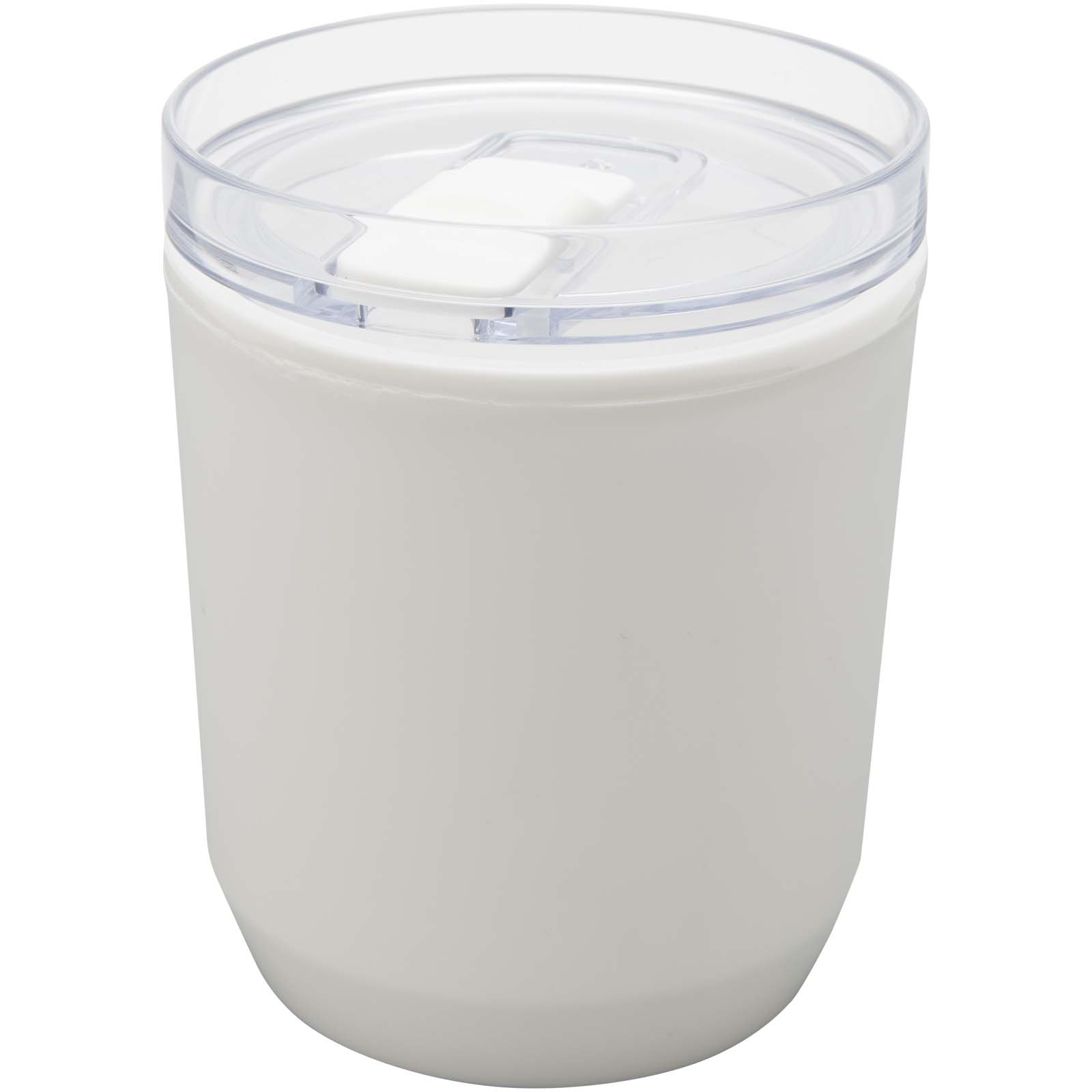 Hudson 180 ml doppelwandiger Becher aus recyceltem Kunststoff weiss