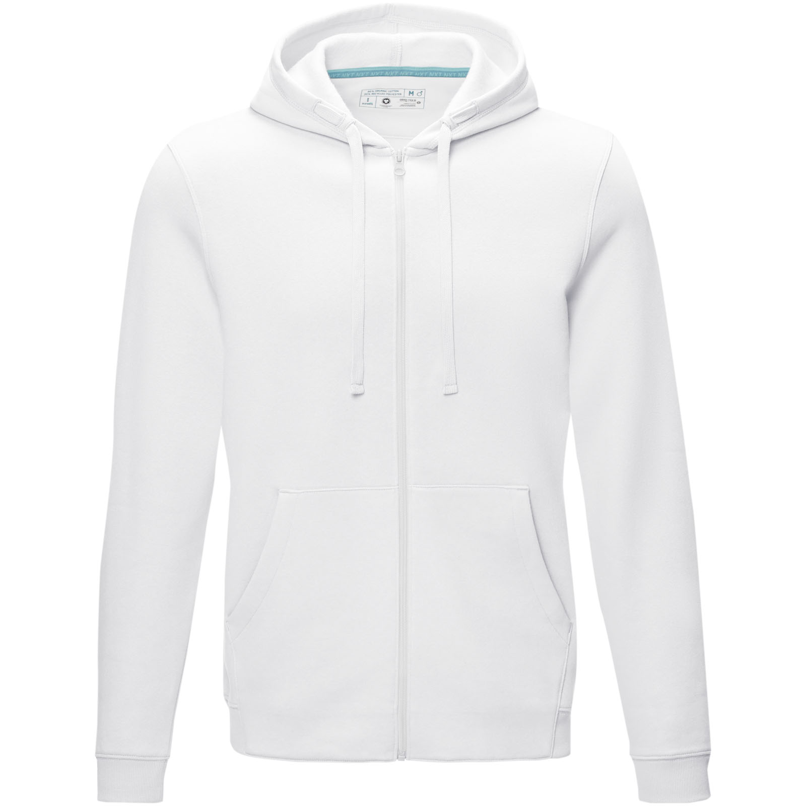 Ruby Hoodie mit durchgehendem Reißverschluss aus Bio-Material für Herren weiss