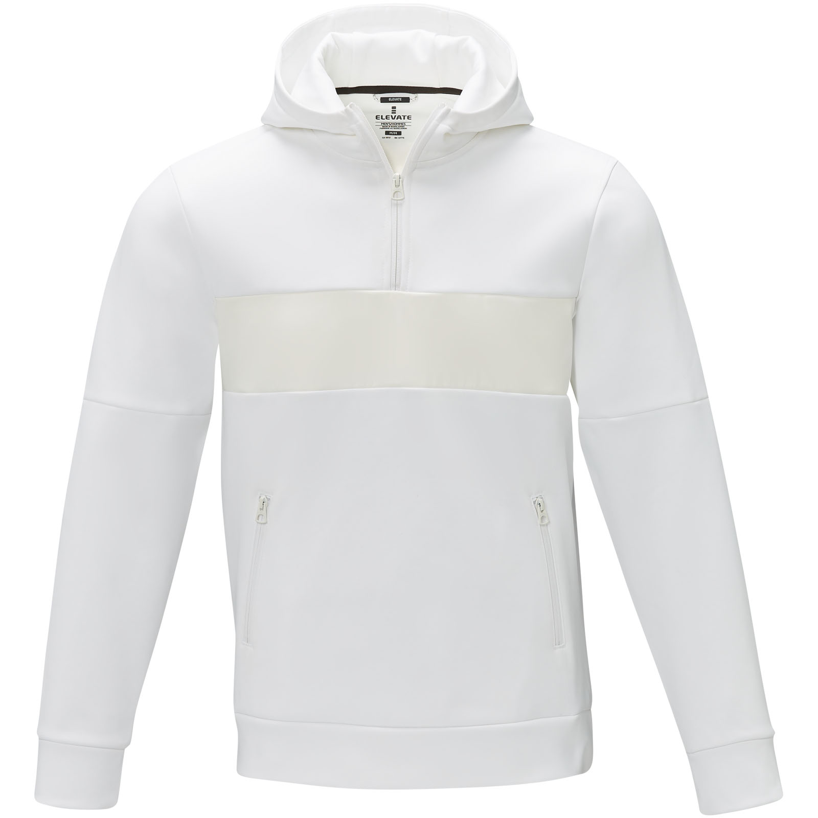 Sayan Kapuzenpullover mit halbem Reißverschluss für Herren weiss