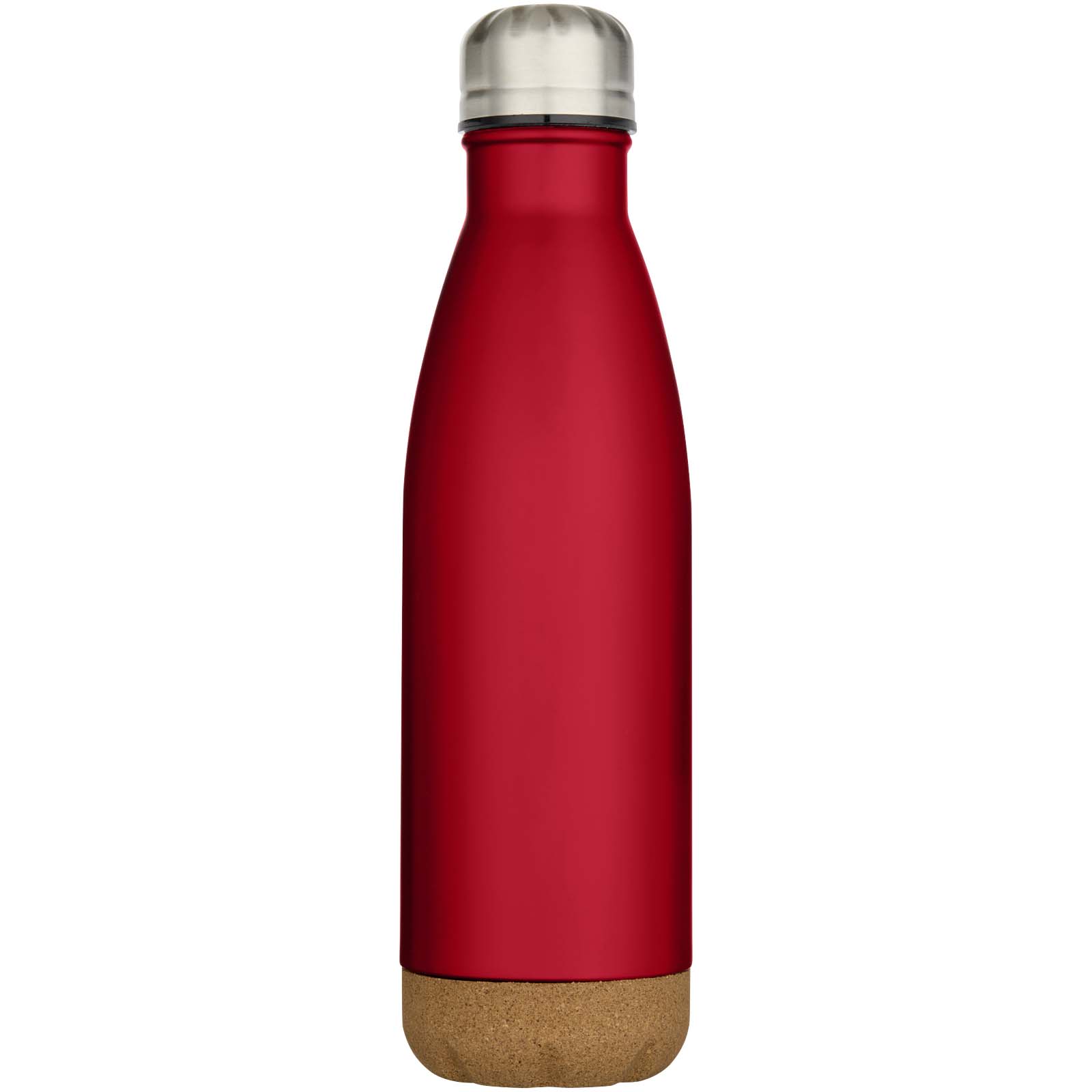 Cove 500 ml doppelwandige, vakuumisolierte Trinkflasche aus Edelstahl mit Korkdetails rot