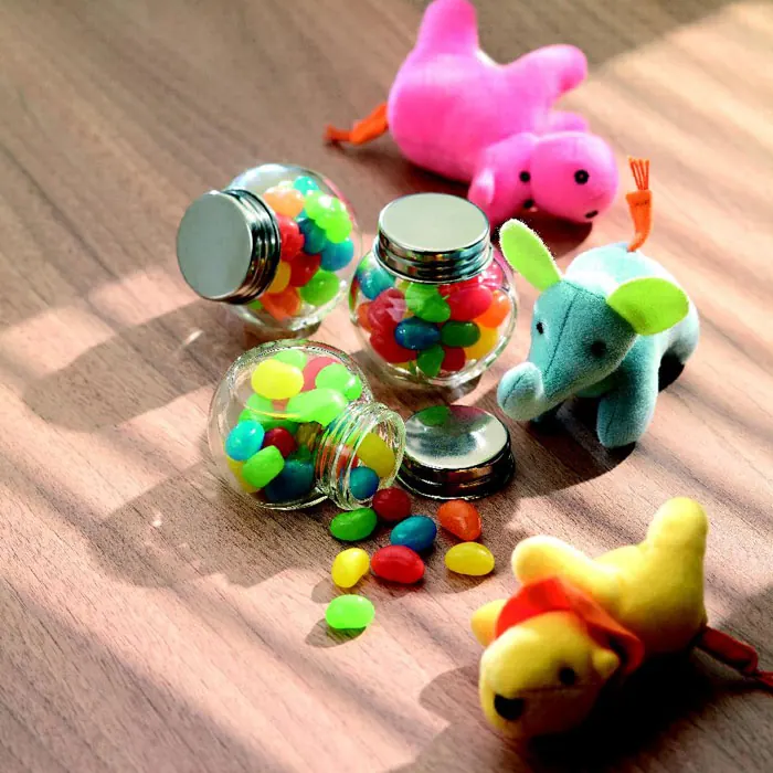 Geleebonbons im Glasspender