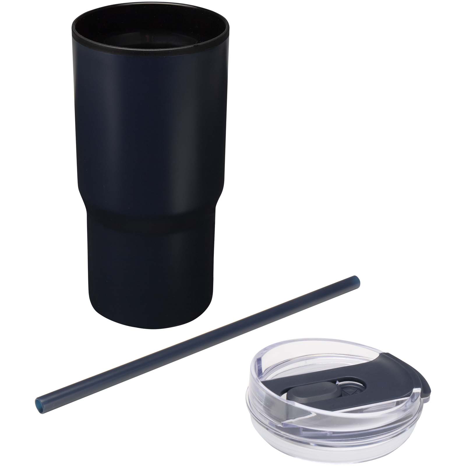 Westin 540 ml RCS Becher aus recyceltem Material, doppelwandig isoliert, mit Trinkhalm navy
