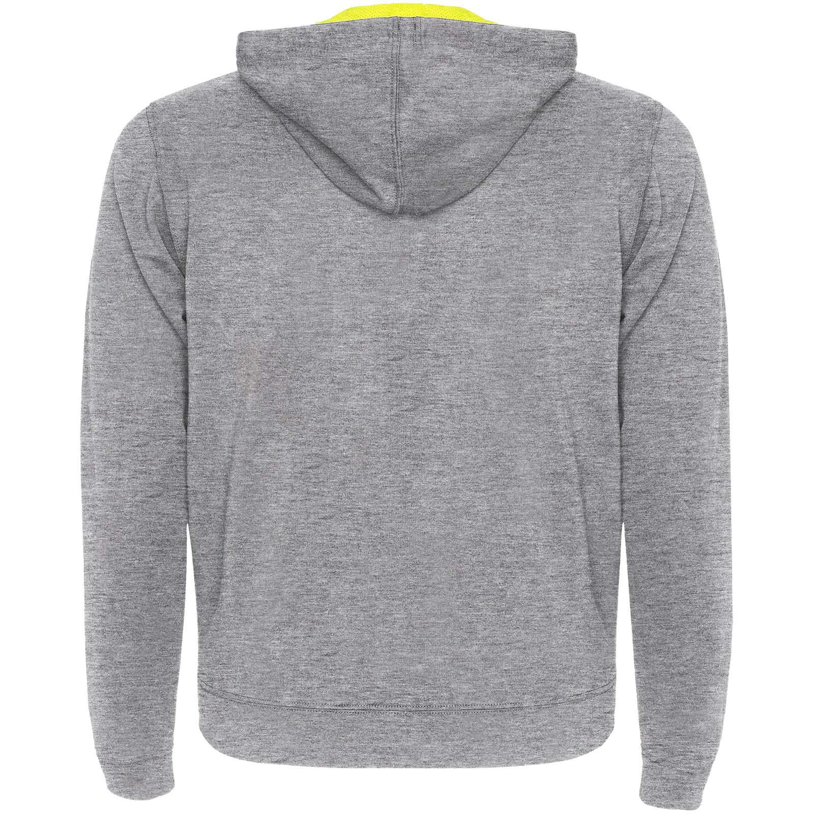 Fuji Kaputzensweatjacke Unisex heather grau, fluorgelb