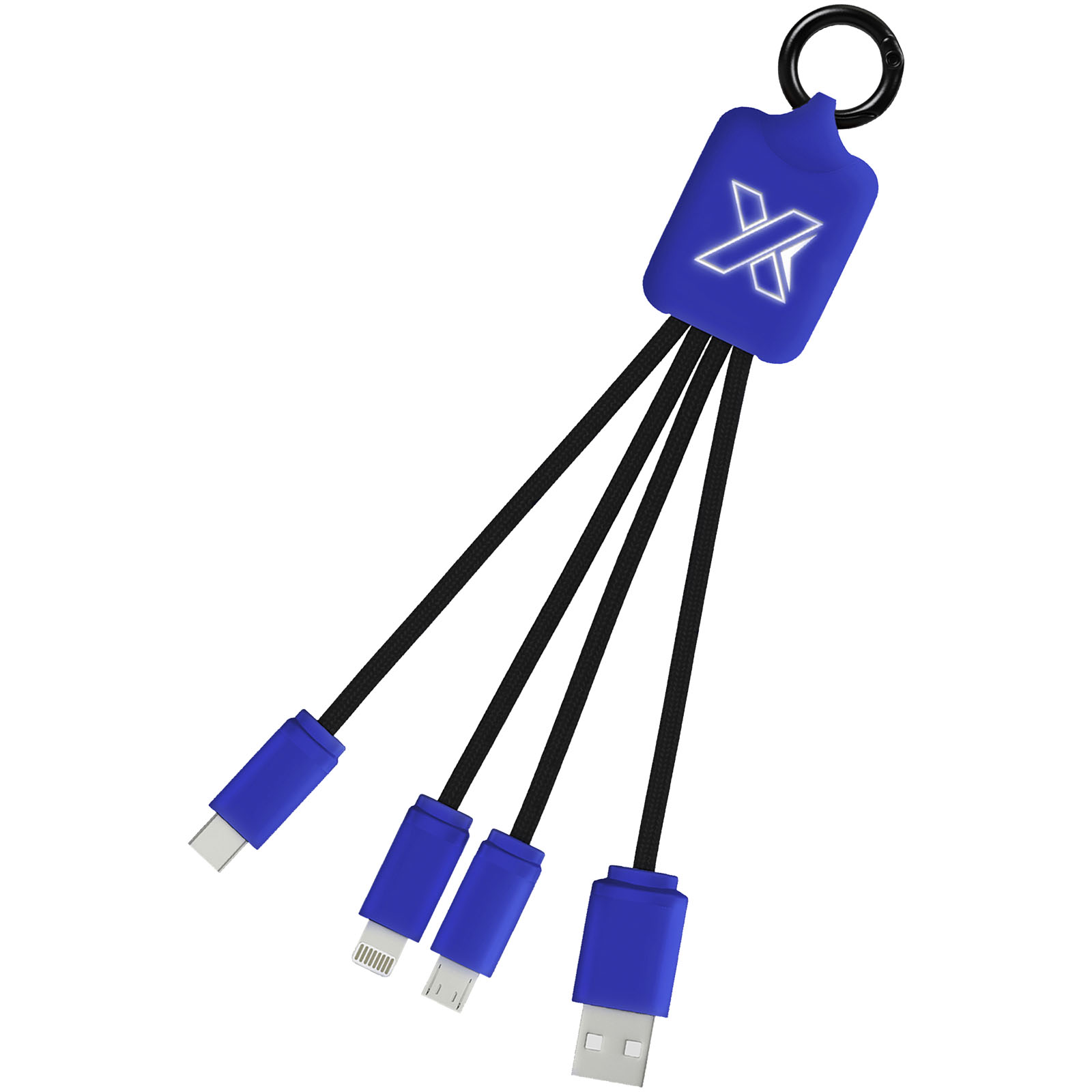 SCX.design C15 Quatro Ladekabel mit Leuchtlogo reflexblau, schwarz