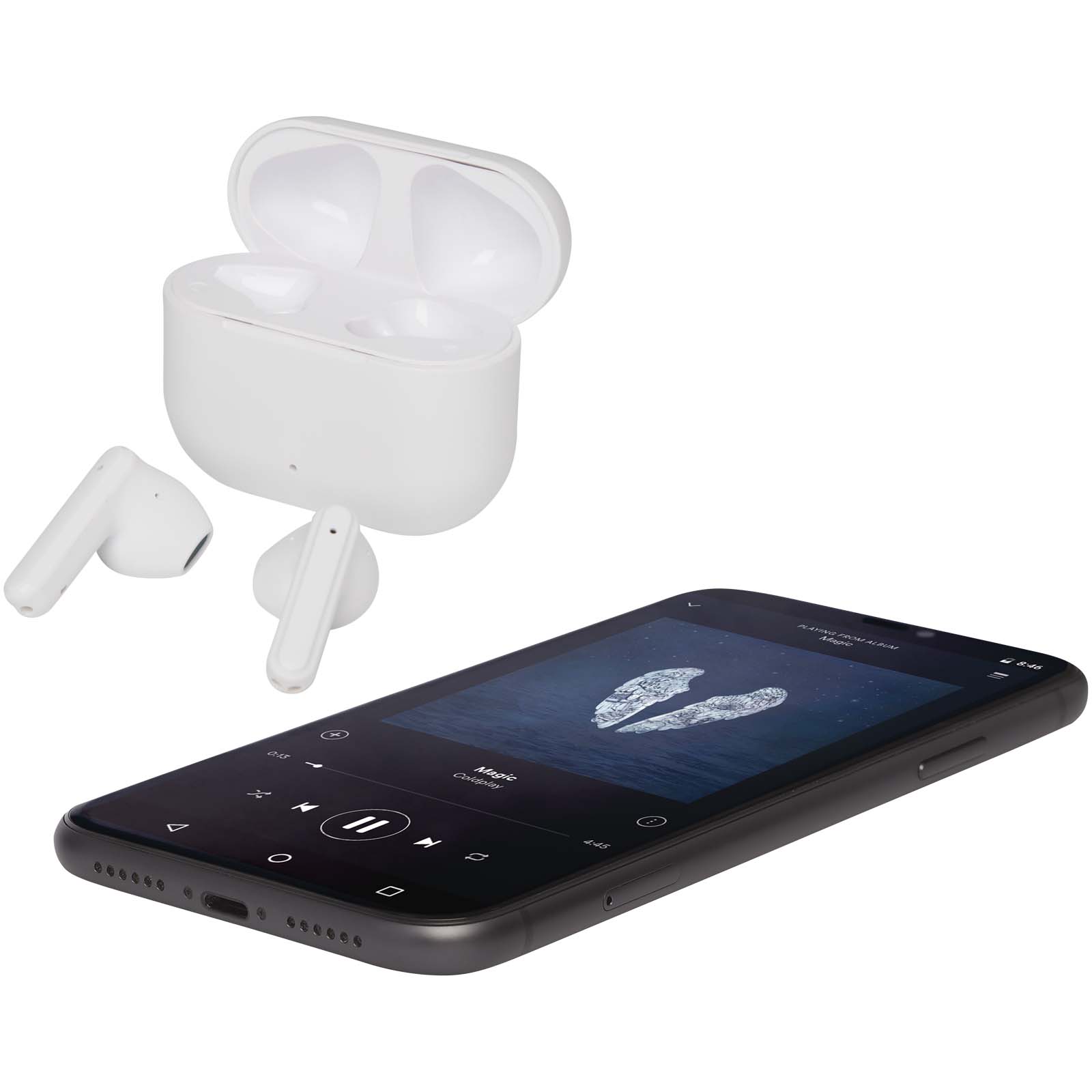 Altais True Wireless Bluetooth® Headset aus recyceltem Kunststoff weiss