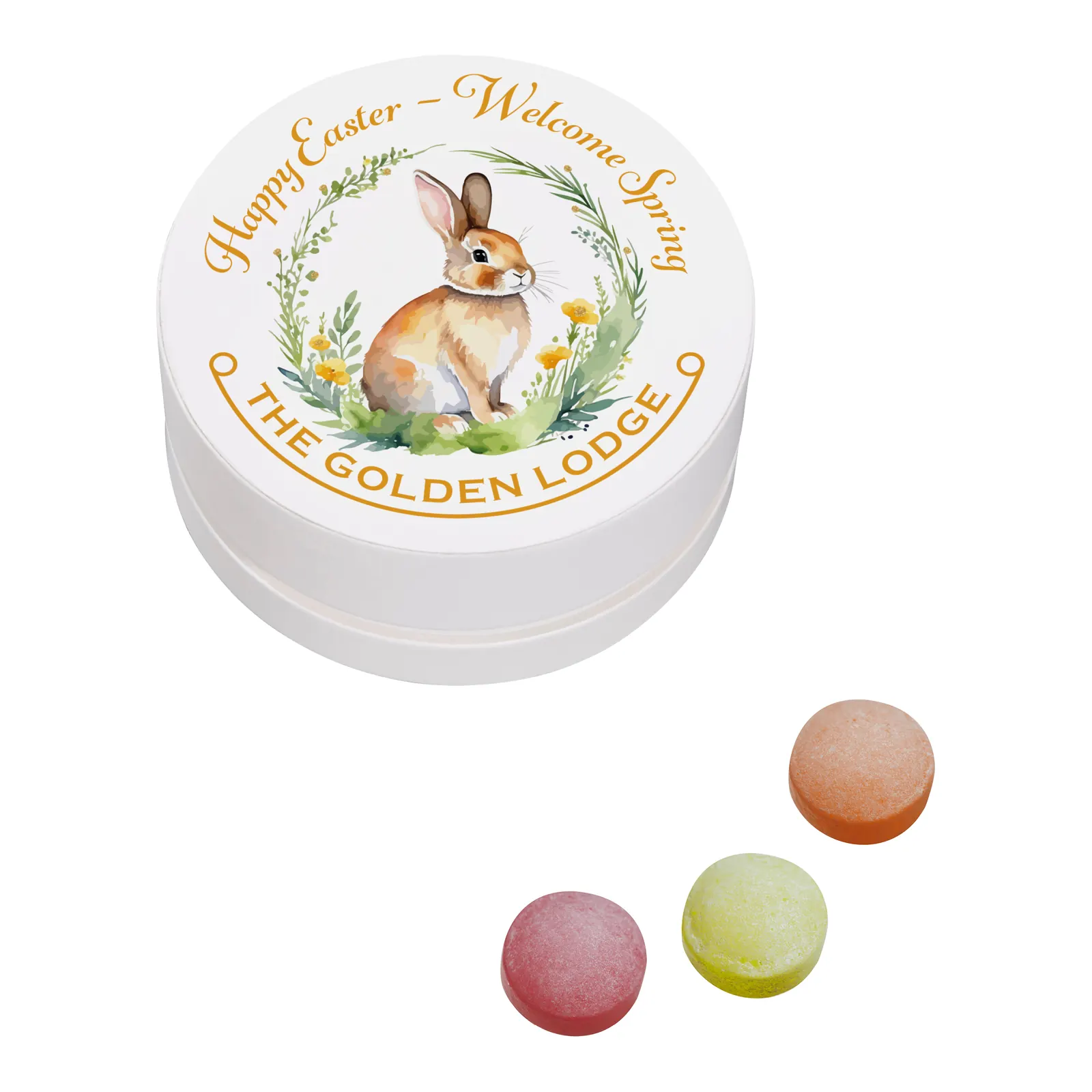 Papier XS-Taschendose mit XS-Kalfany-Fruchtbonbons, 13g