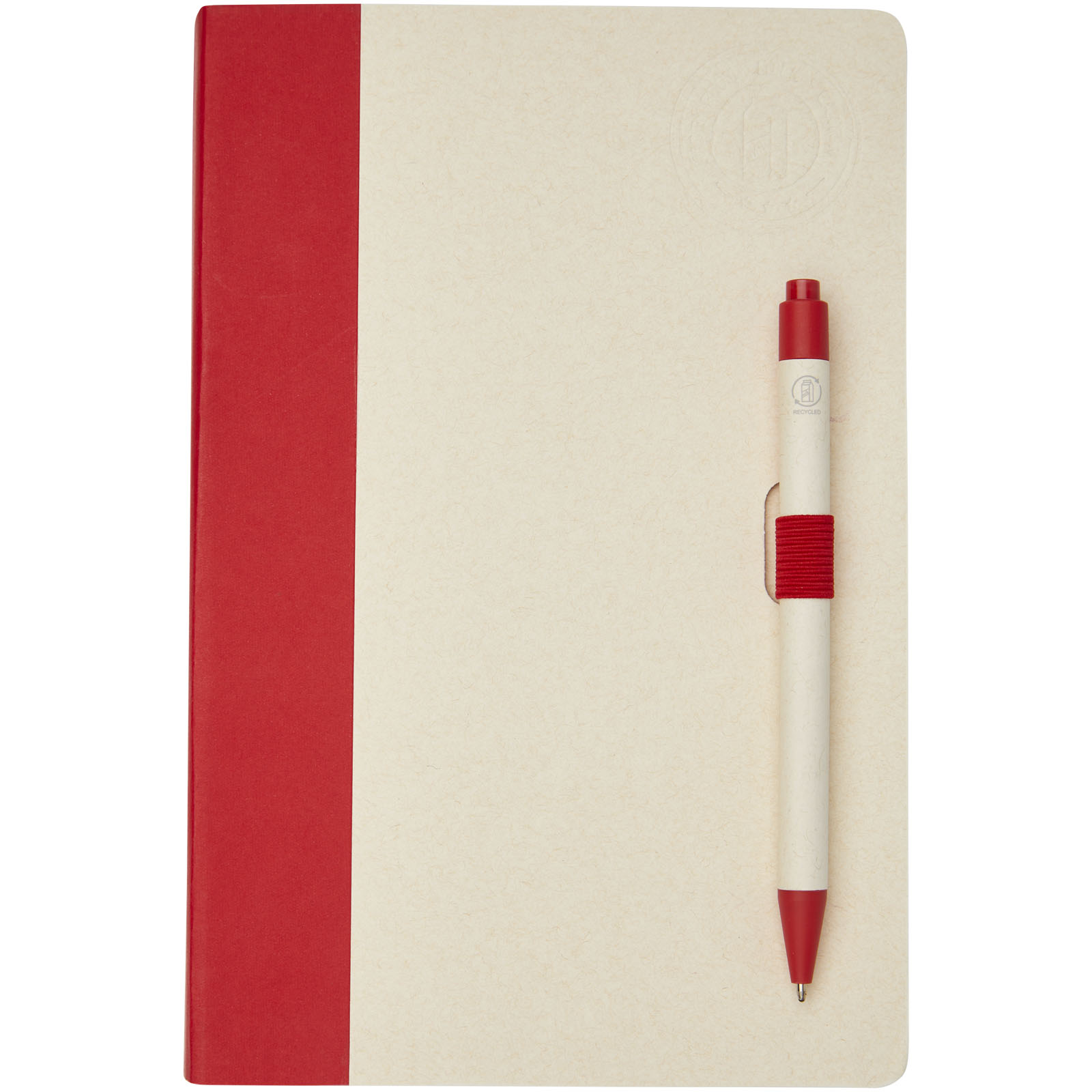 Dairy Dream A5 Notizbuch und Kugelschreiber-Set aus recyceltem Milchkarton rot