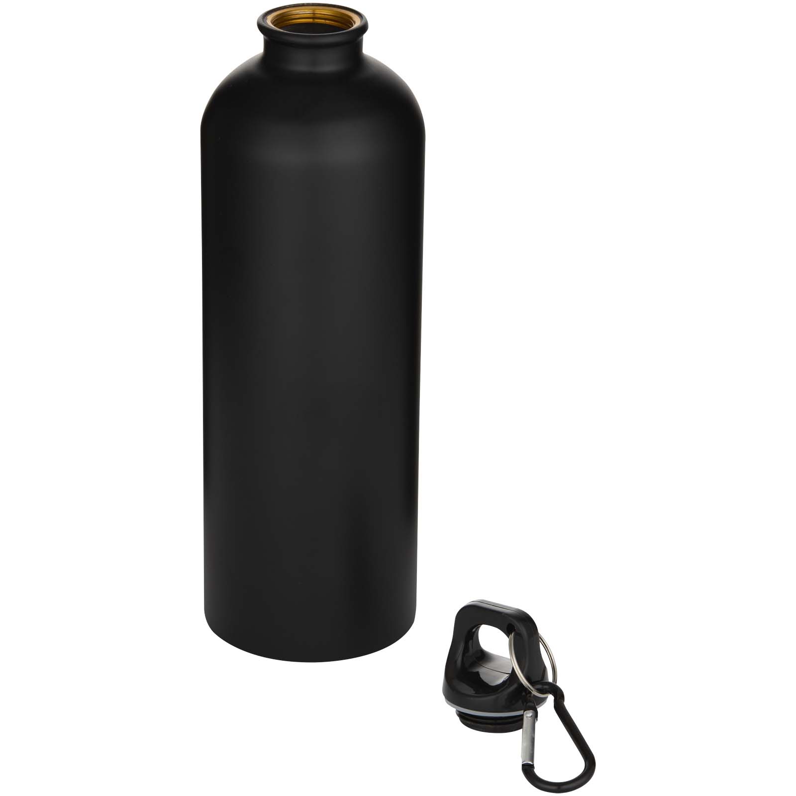 Oregon 750 ml matte RCS-zertifizierte, einwandige Trinkflasche aus recyceltem Edelstahl mit Karabinerhaken schwarz