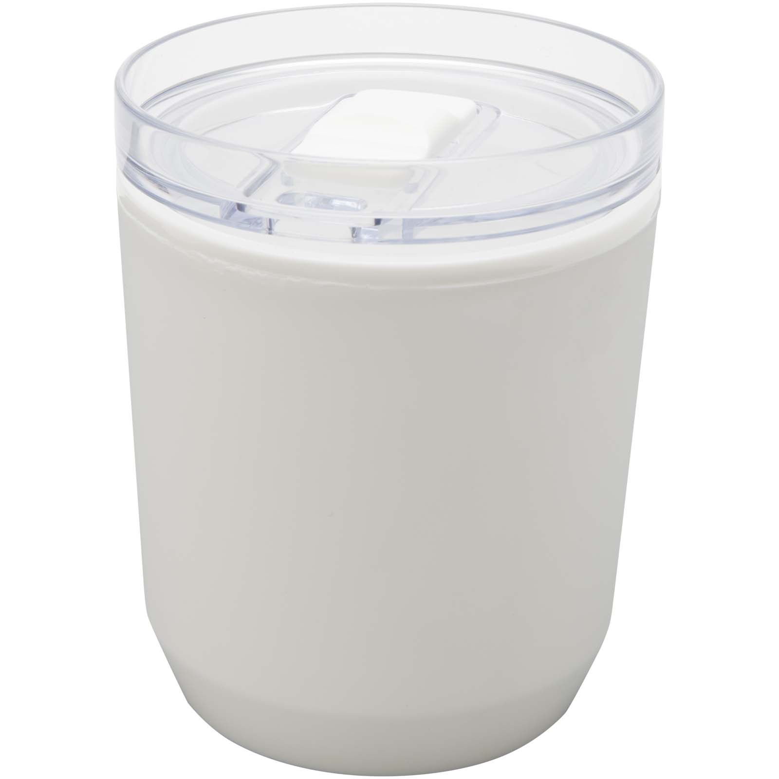 Hudson 180 ml doppelwandiger Becher aus recyceltem Kunststoff weiss