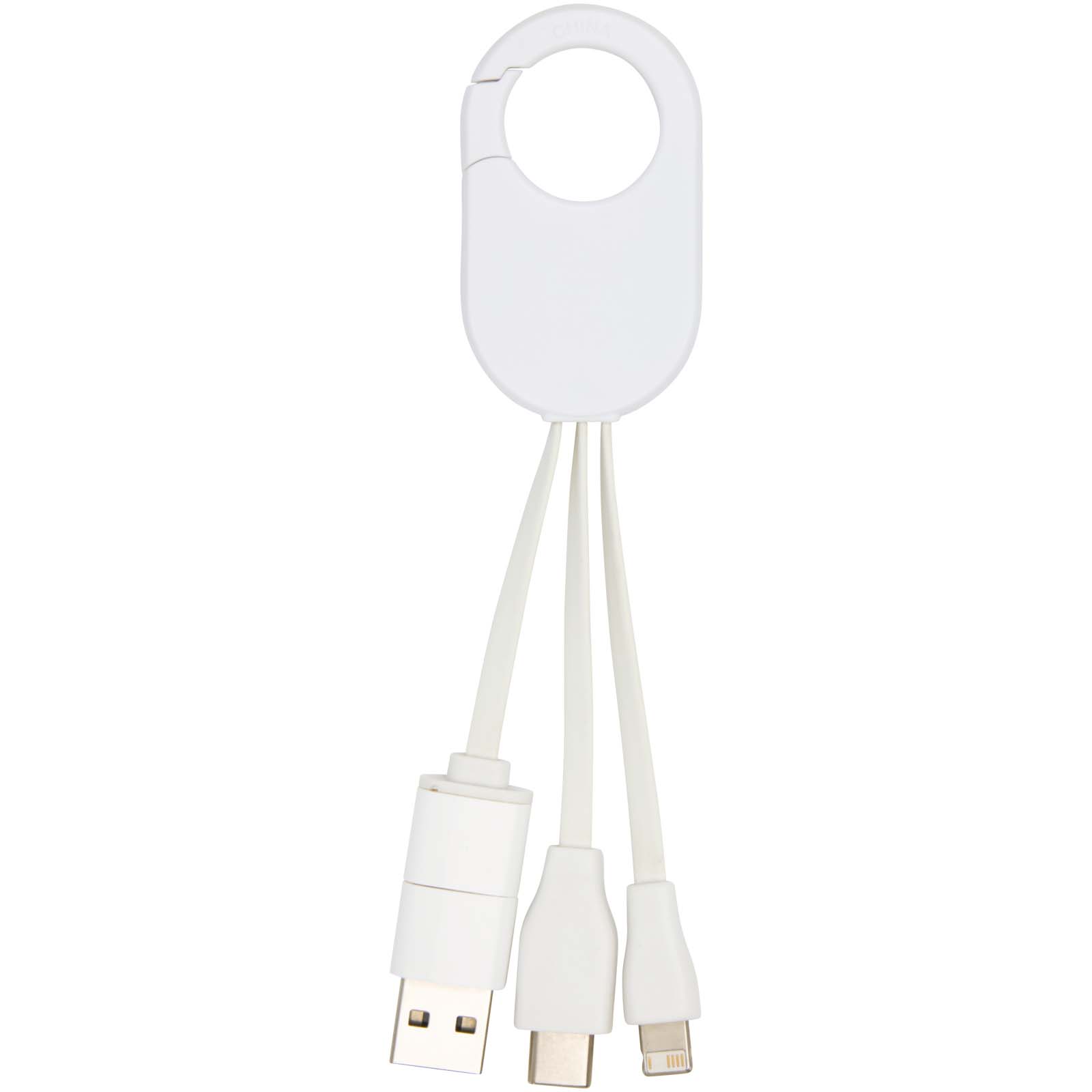 Troop 4-in-1 Ladekabel aus recyceltem Kunststoff weiss