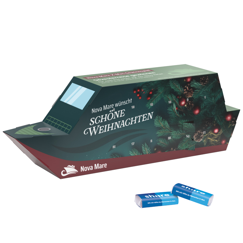 Adventskalender Schiff, Lindt Schokotäfelchen