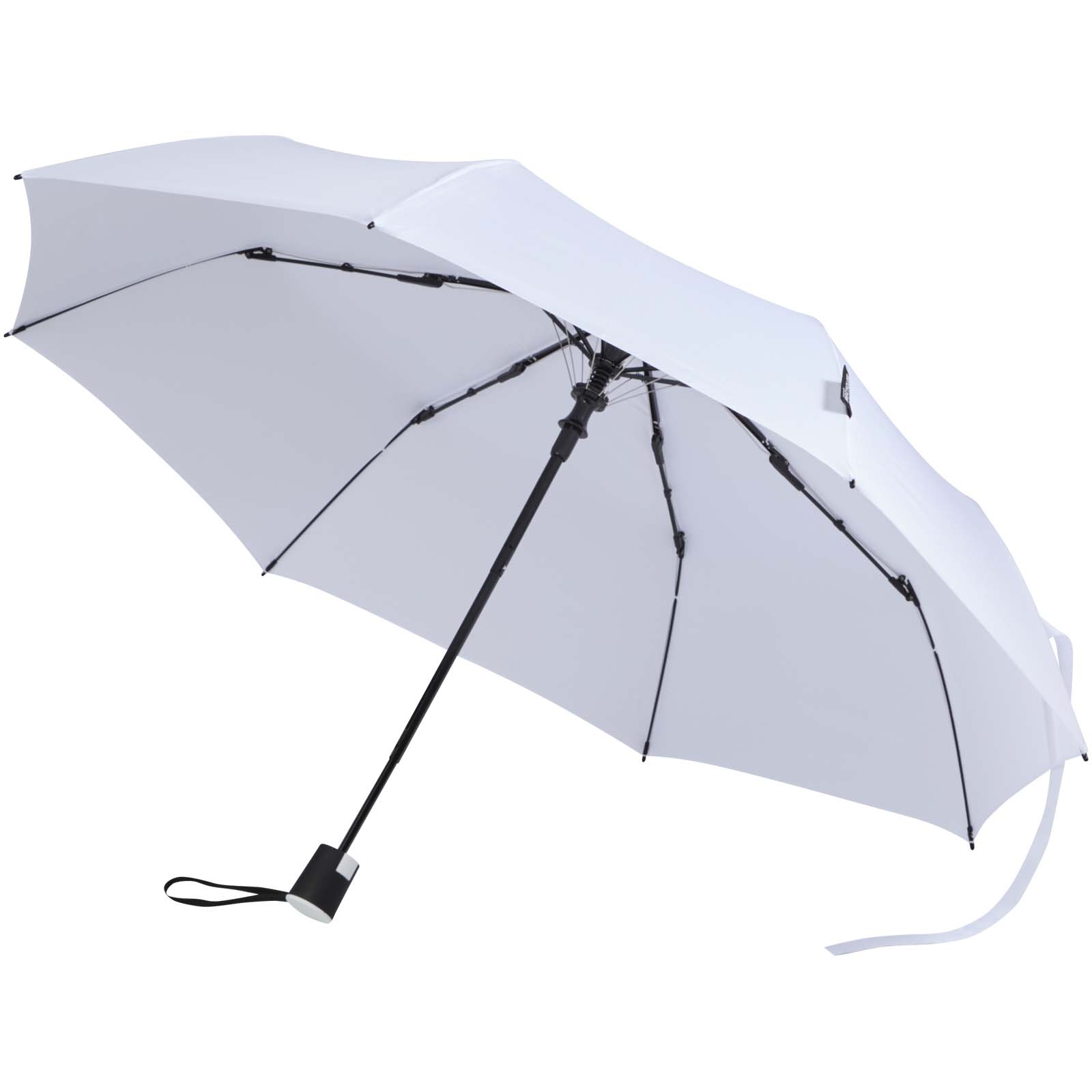 Agnes 21" faltbarer RPET-Regenschirm mit automatischer Öffnung weiss