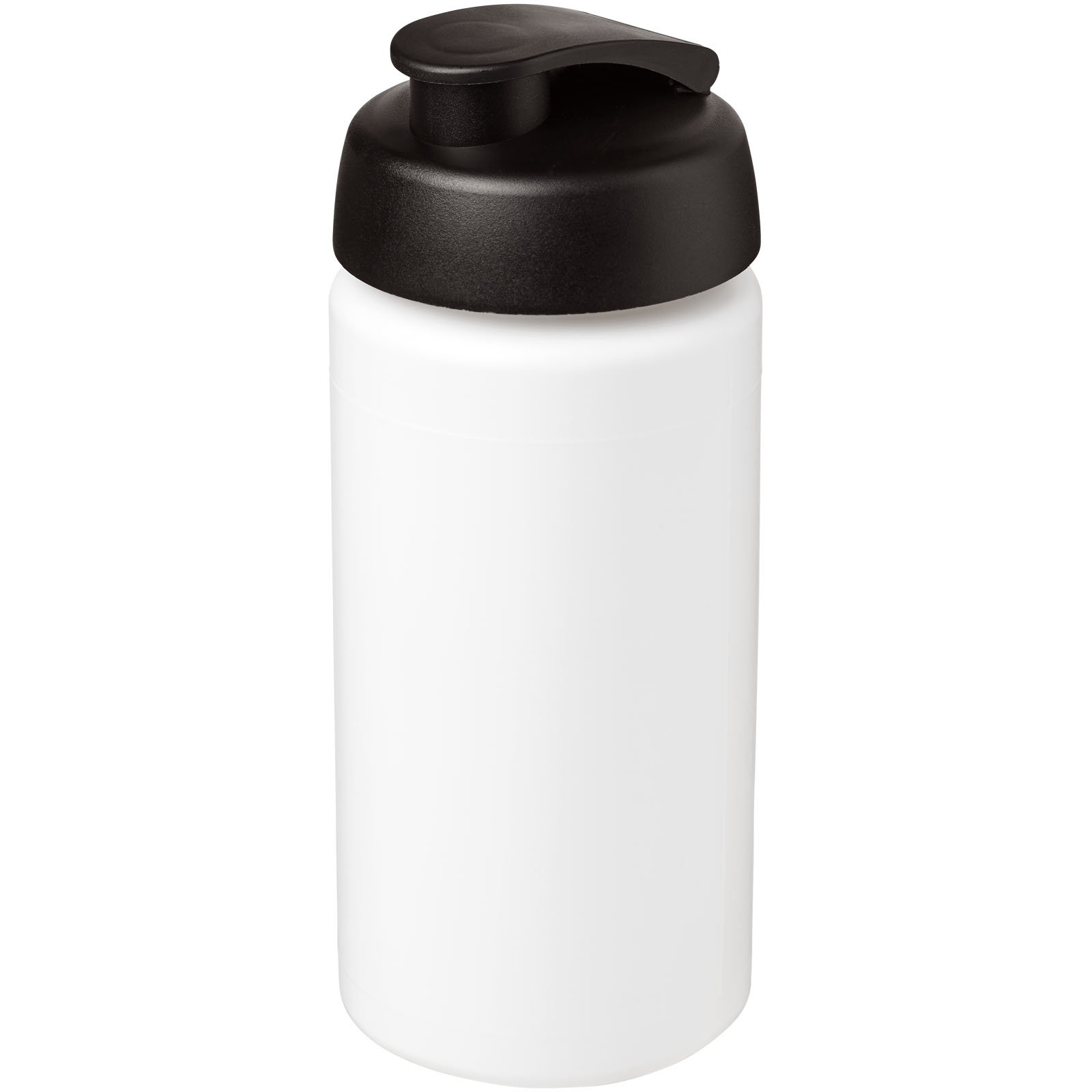 Baseline® Plus grip 500 ml Sportflasche mit Klappdeckel weiss, schwarz