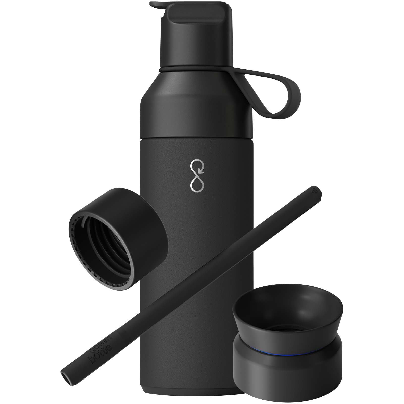 Ocean Bottle 500 ml 3 in 1 Set obsidian-schwarz