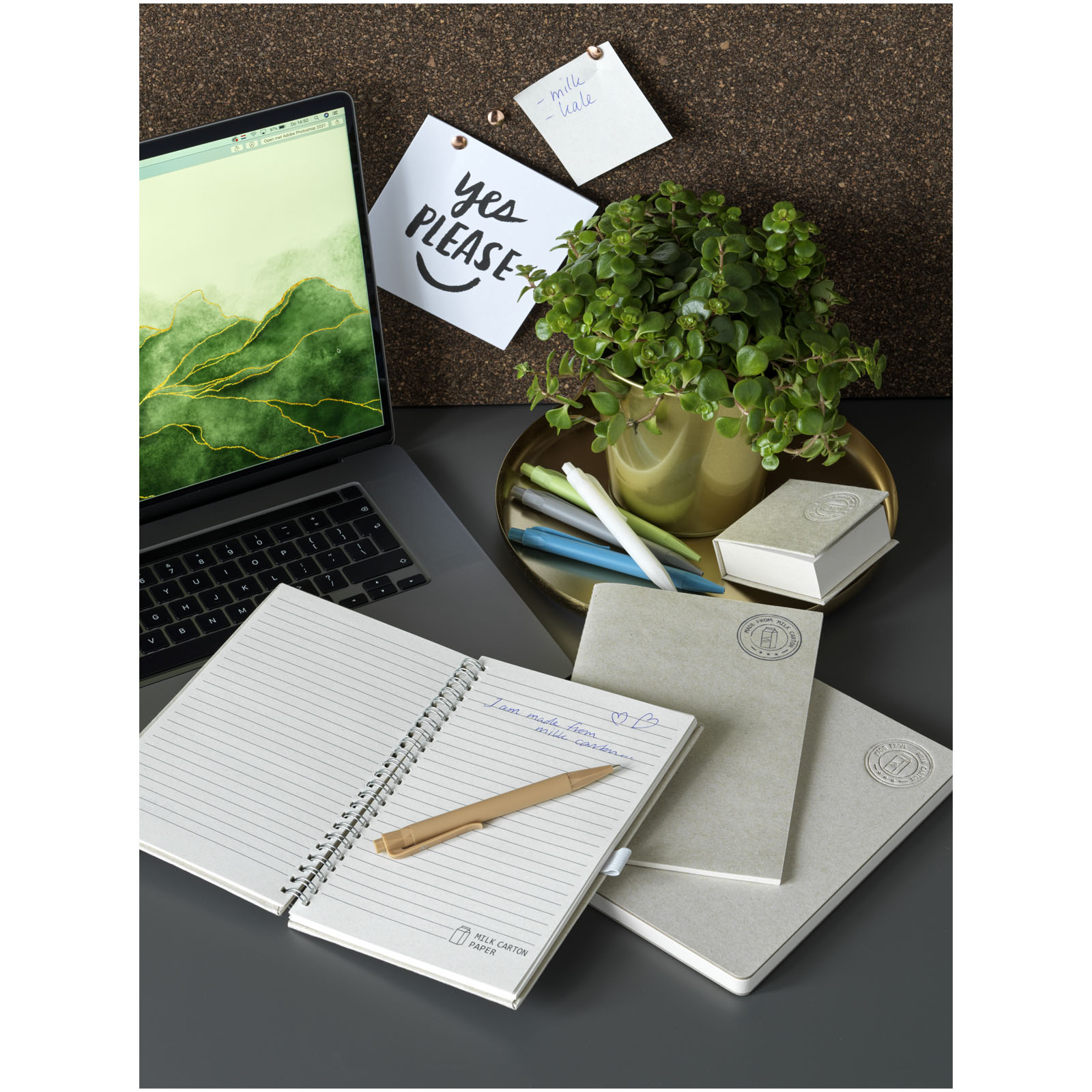 Dairy Dream A5 Spiral Notizbuch aus recyceltem Milchkarton offwhite