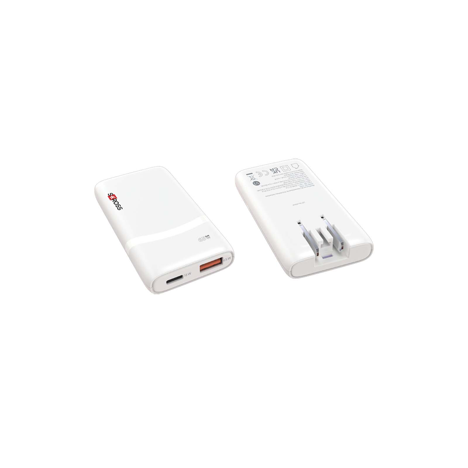 SKROSS® Klip Slim 65W Mehrfach-Ladegerät weiss