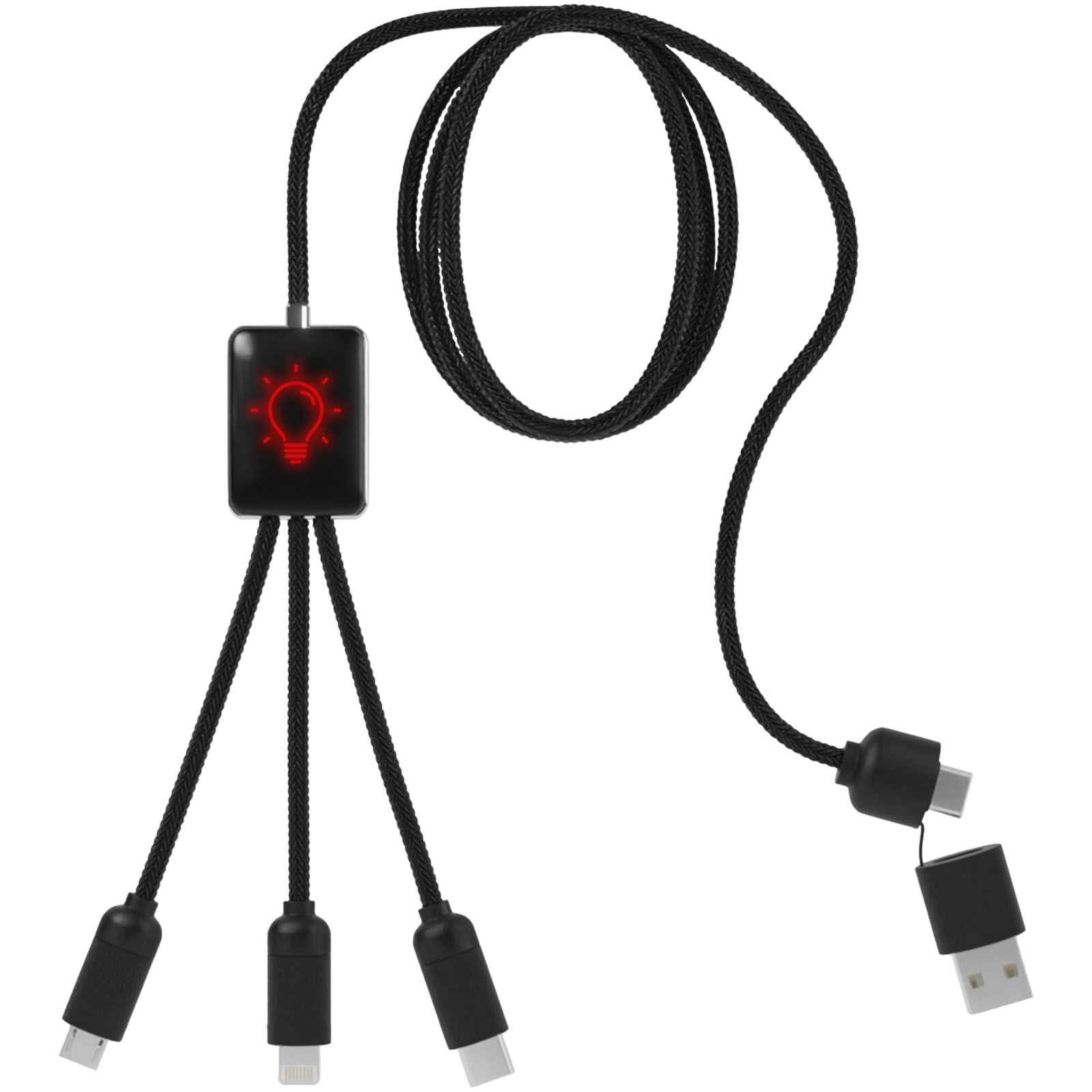 SCX.design C28 Erweitertes 5-in-1-Ladekabel rot, schwarz