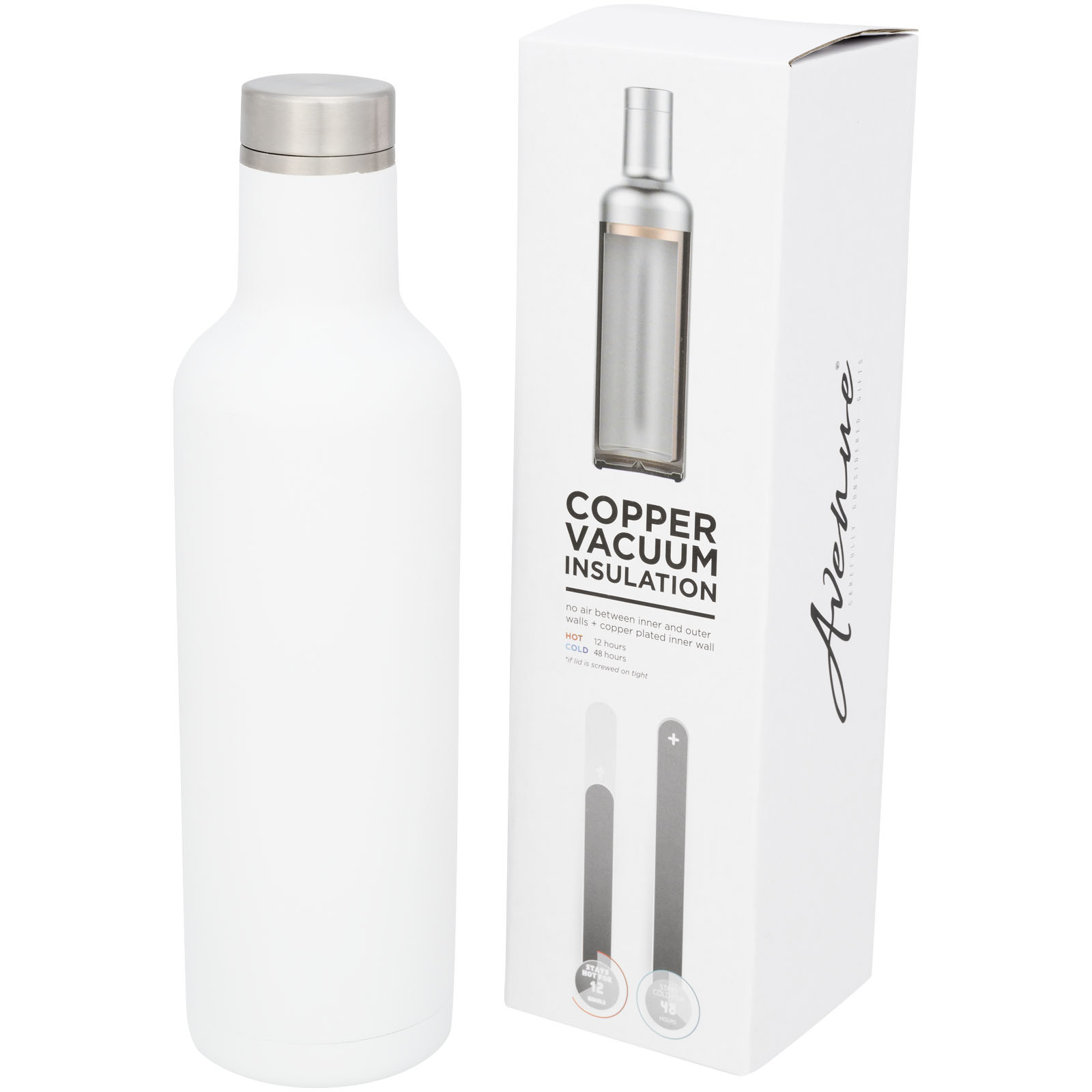 Pinto 750 ml Kupfer-Vakuum Isolierflasche weiss