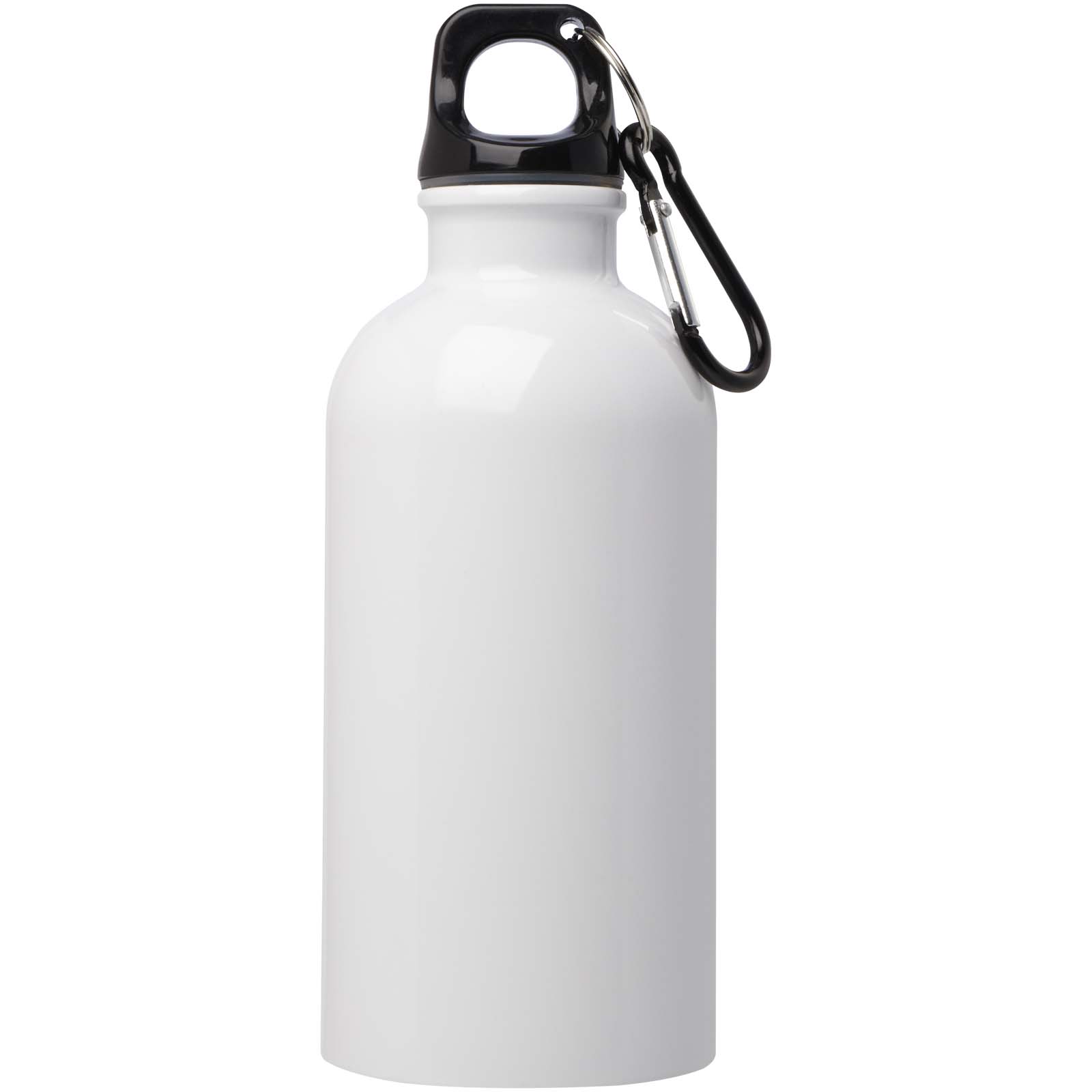 Oregon 400 ml RCS-zertifizierte, einwandige Trinkflasche aus Edelstahl mit Karabinerhaken weiss