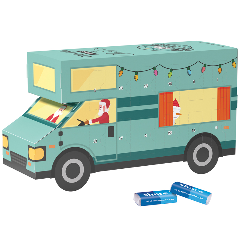 Adventskalender Wohnmobil, Sarotti Schokotäfelchen