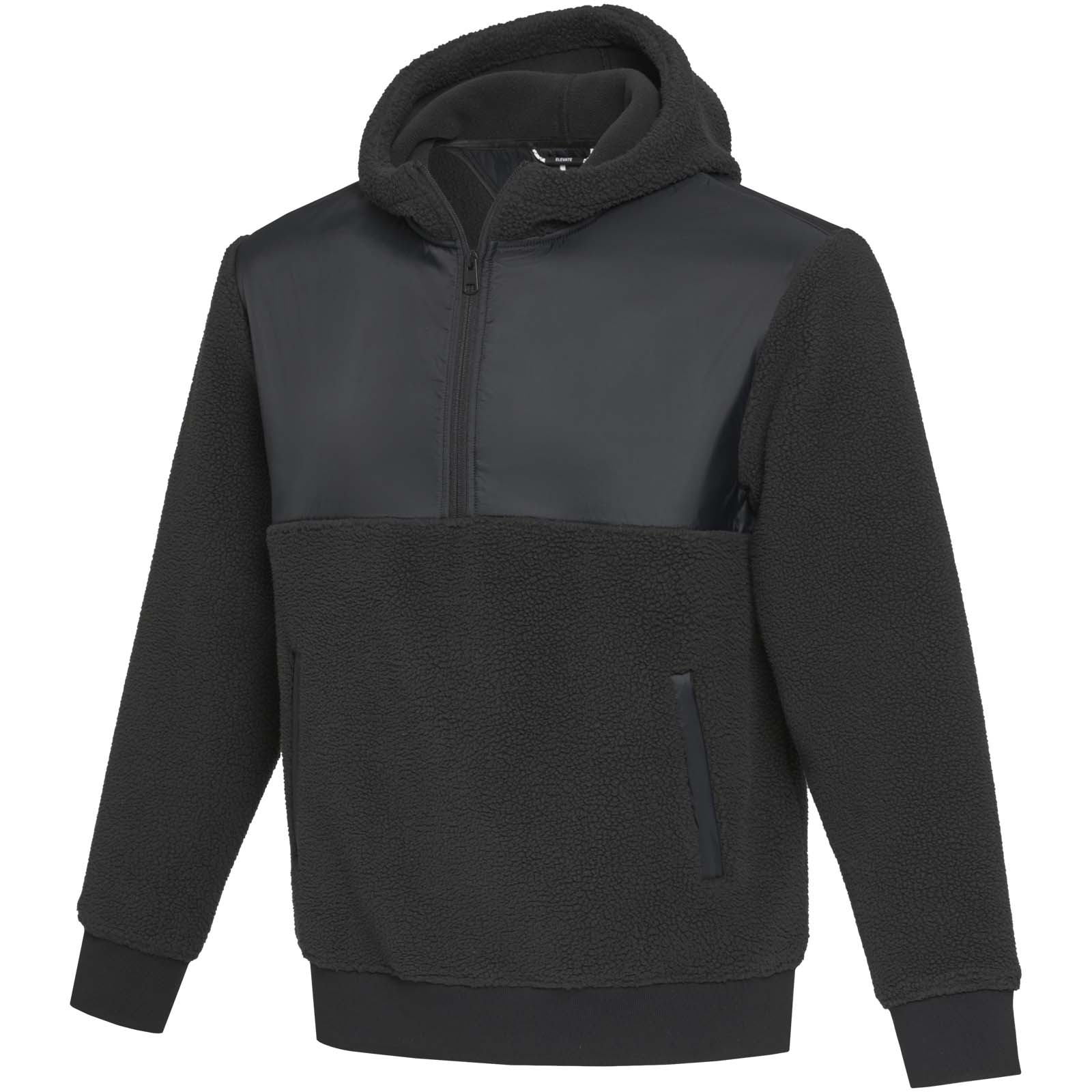 Evans 370 g/m² Sherpa Fleecepullover Half-Zip Unisex schwarz