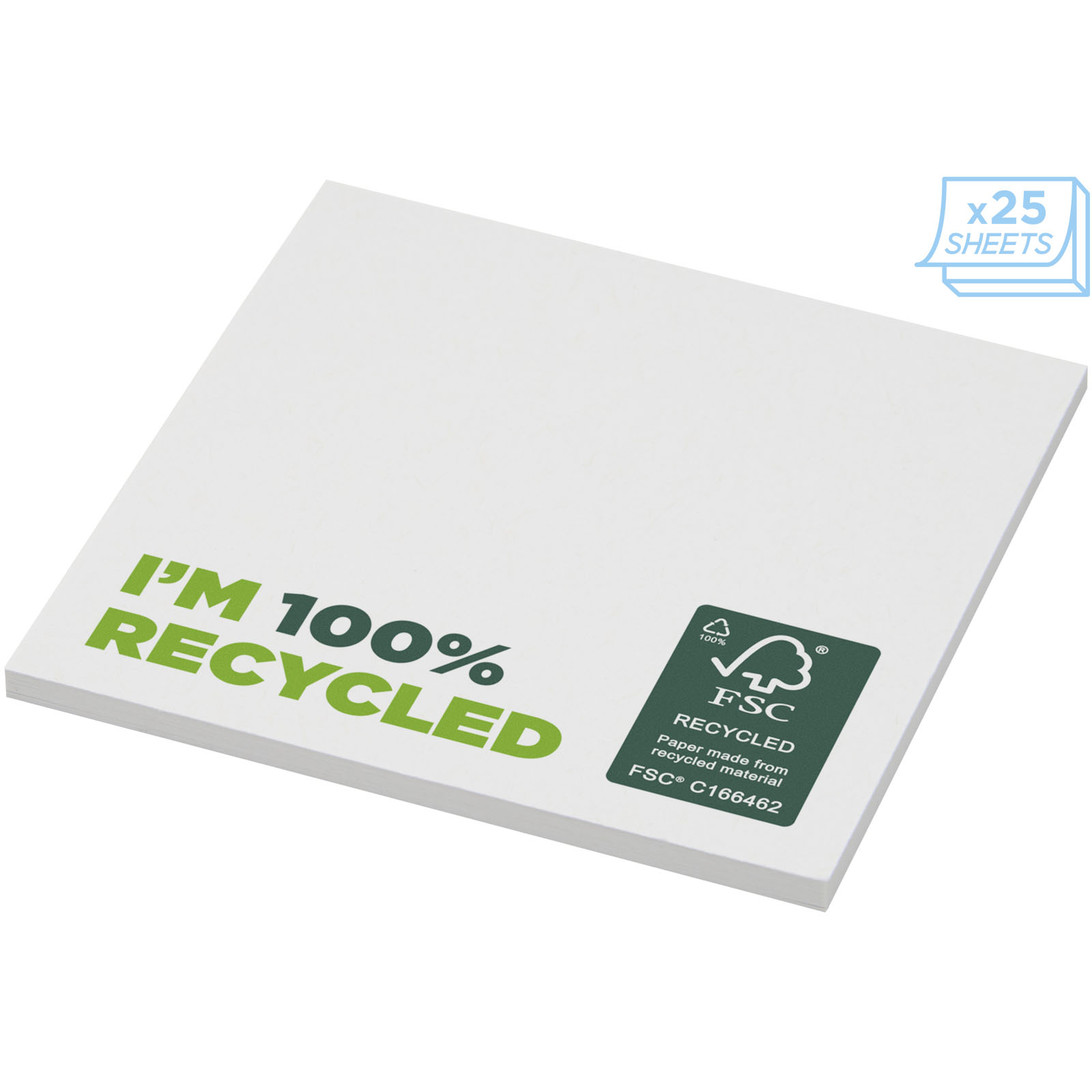 Sticky-Mate® recycelte Haftnotizen 75 x 75 mm weiss