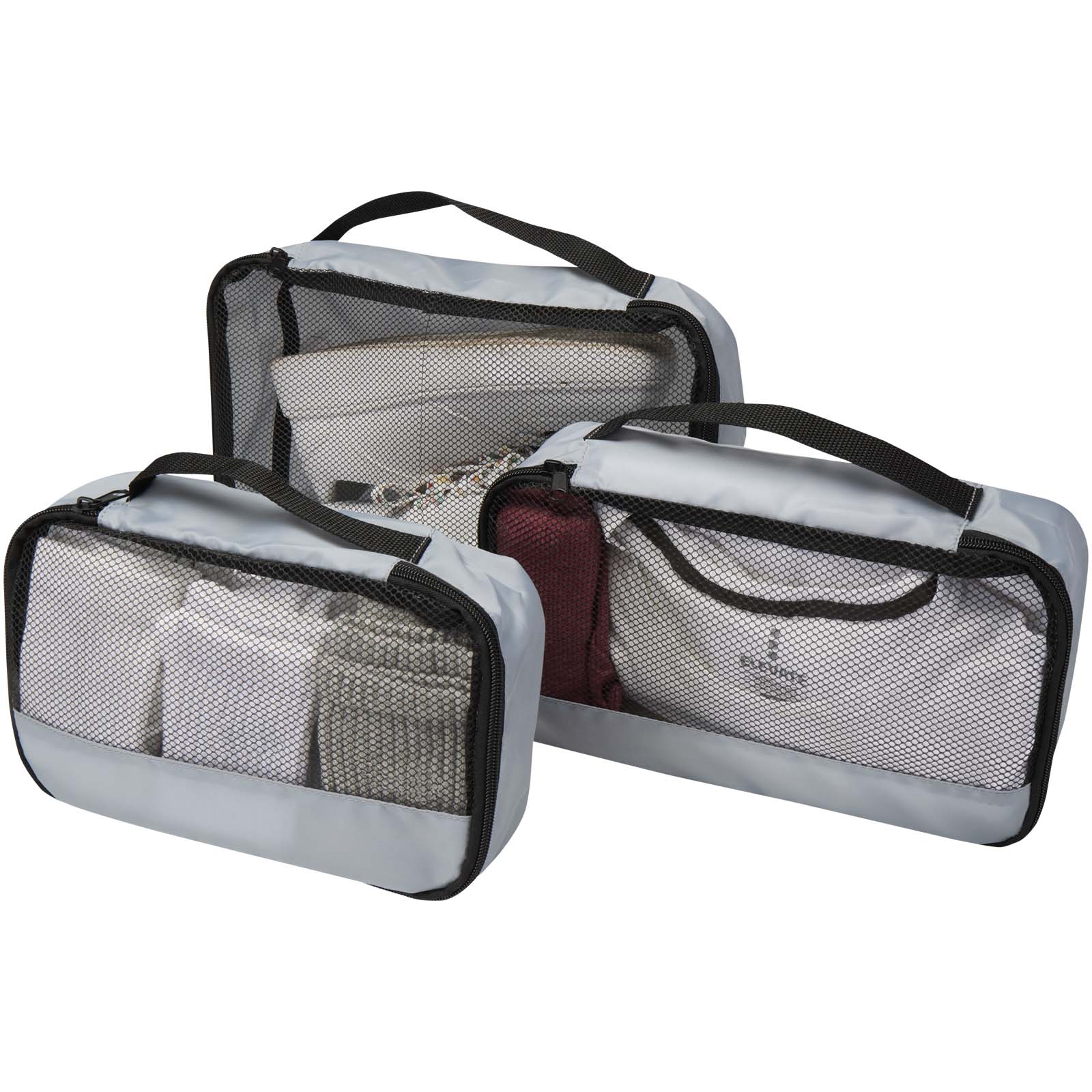 Jet GRS recycelte Packwürfel – 3er-Set grau
