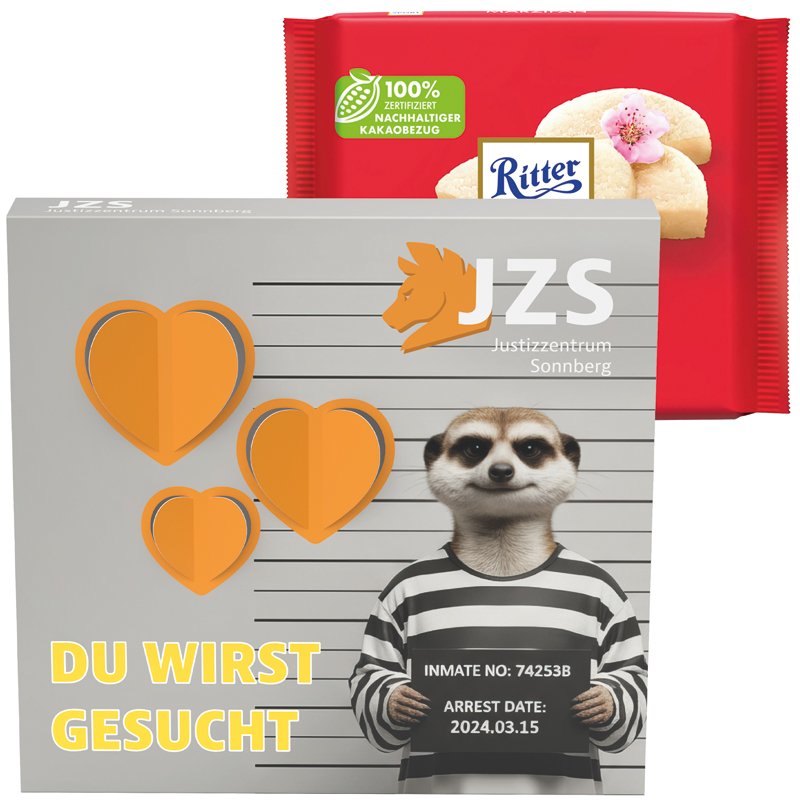 Präsentbox Premium, 3D-Herz, Ritter SPORT Alpenmilch Schokolade