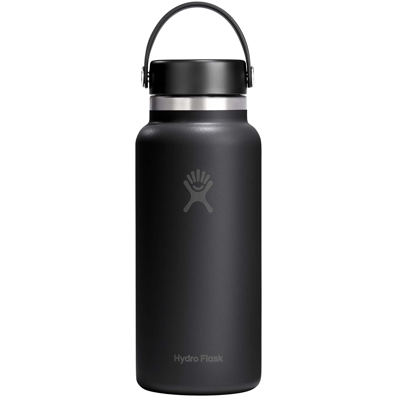 Hydro Flask Isolierte Edelstahl Trinkflasche mit breiter Öffnung 946 ml schwarz