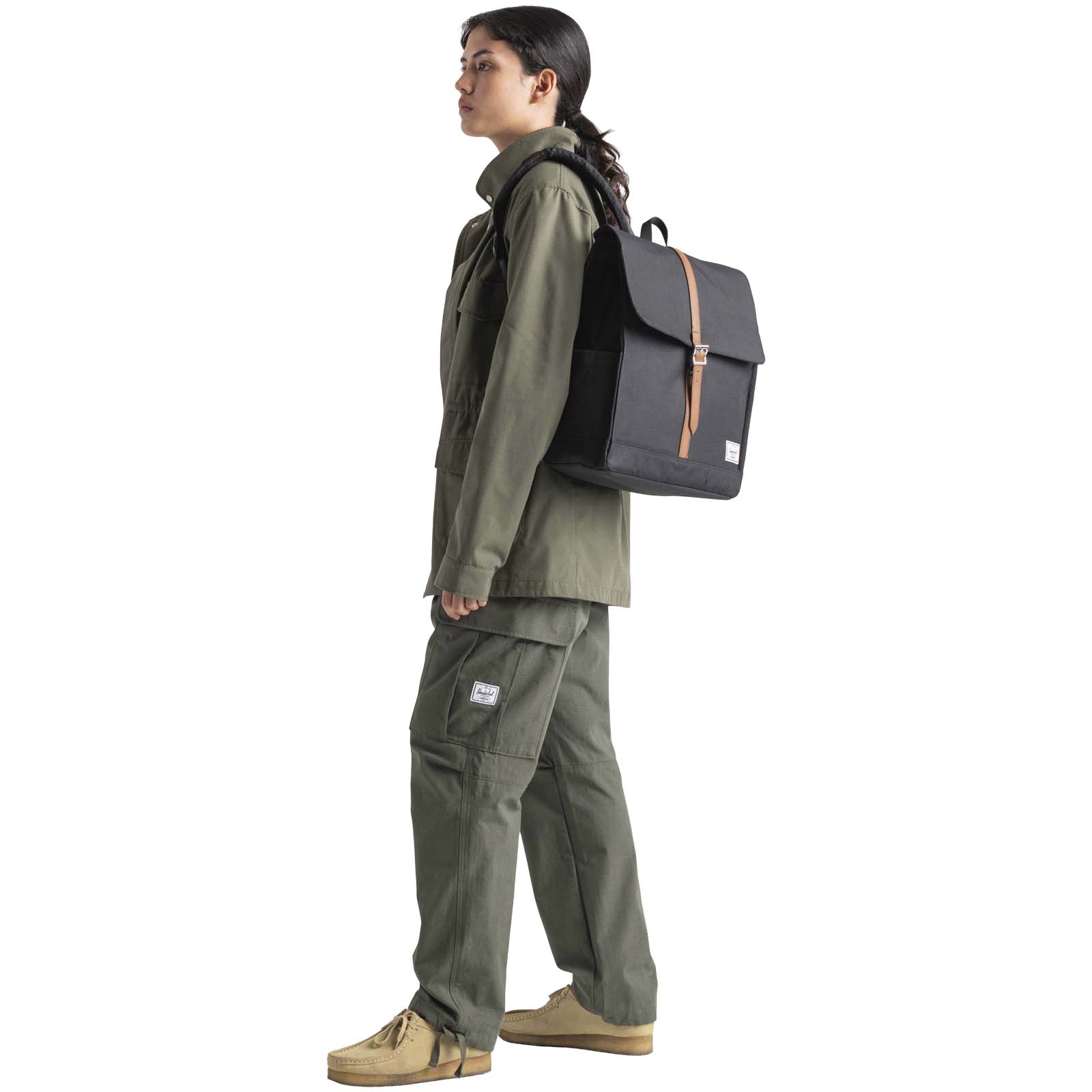 Herschel City Rucksack aus recyceltem Material 16 L heather grau