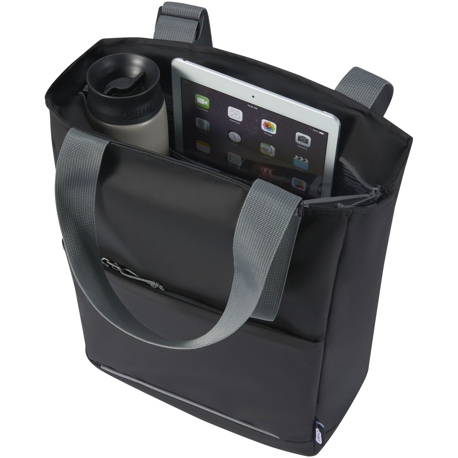 Aqua wasserabweisende 14" Laptop-Tragetasche aus GRS Recyclingmaterial 14 L schwarz