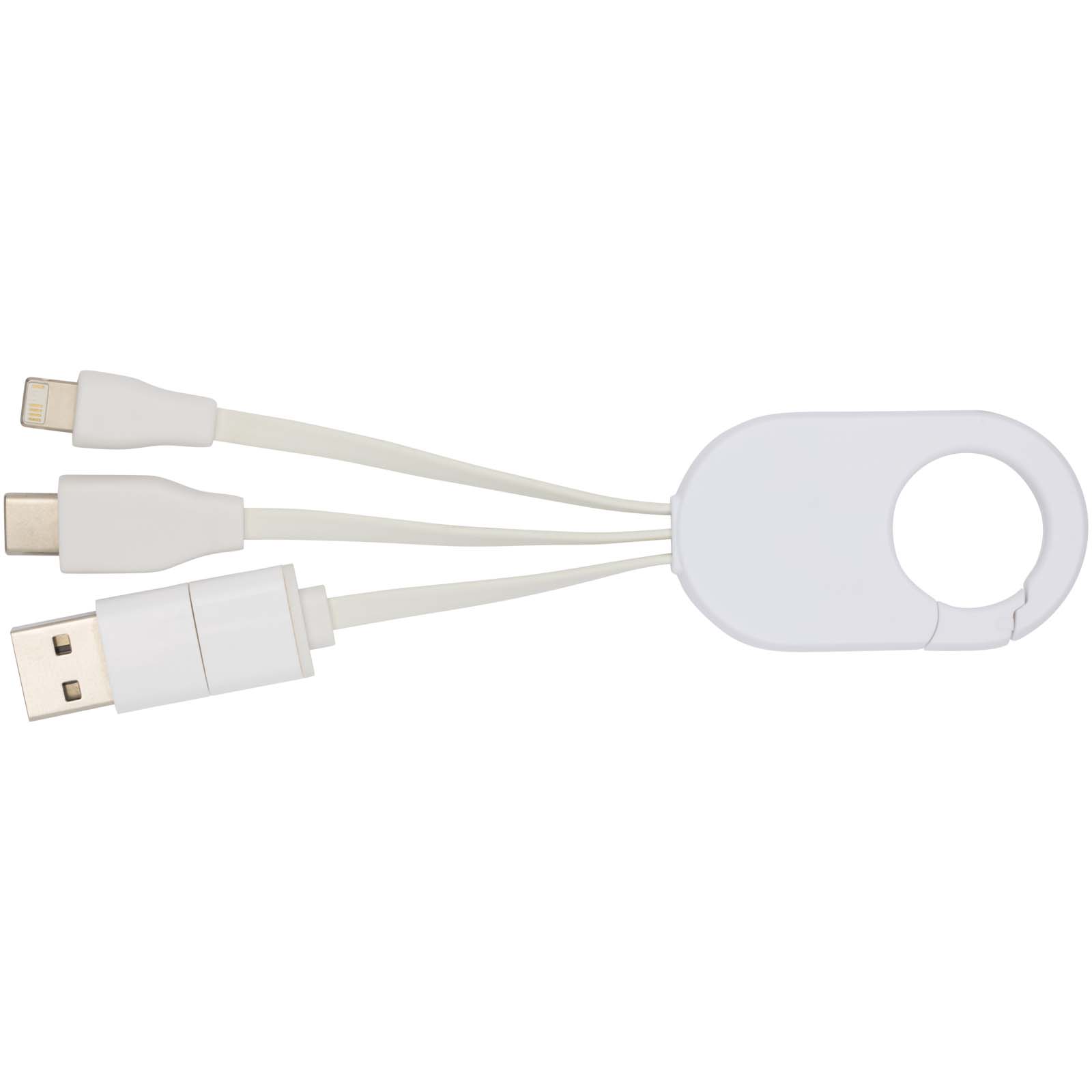 Troop 4-in-1 Ladekabel aus recyceltem Kunststoff weiss