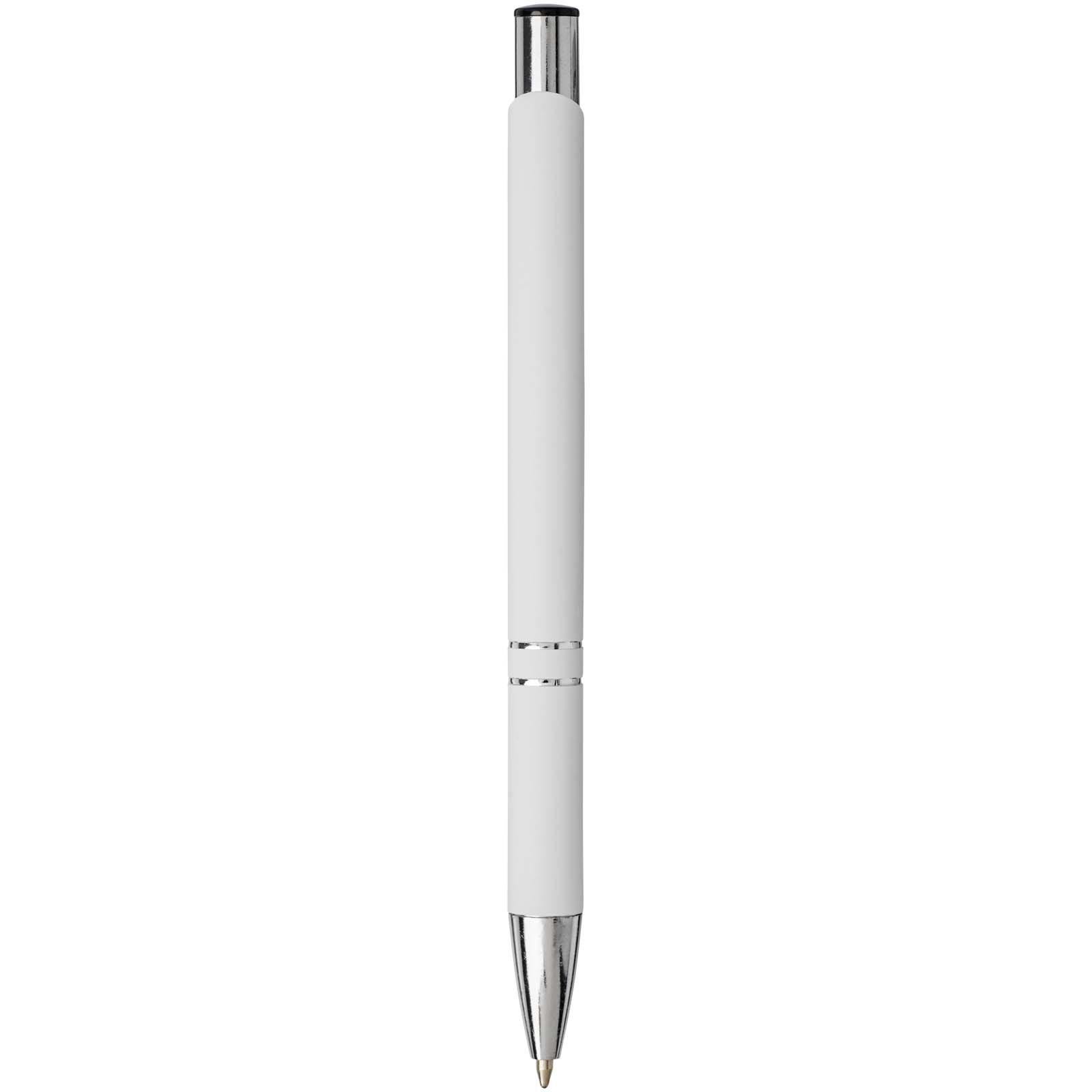 Moneta Soft Touch Druckkugelschreiber (schwarze Mine) weiss