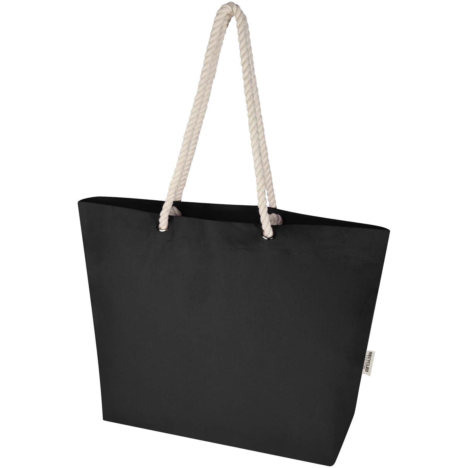 Florida 270 g/m² Strandtragetasche aus recyceltem GRS-Material schwarz, schwarz