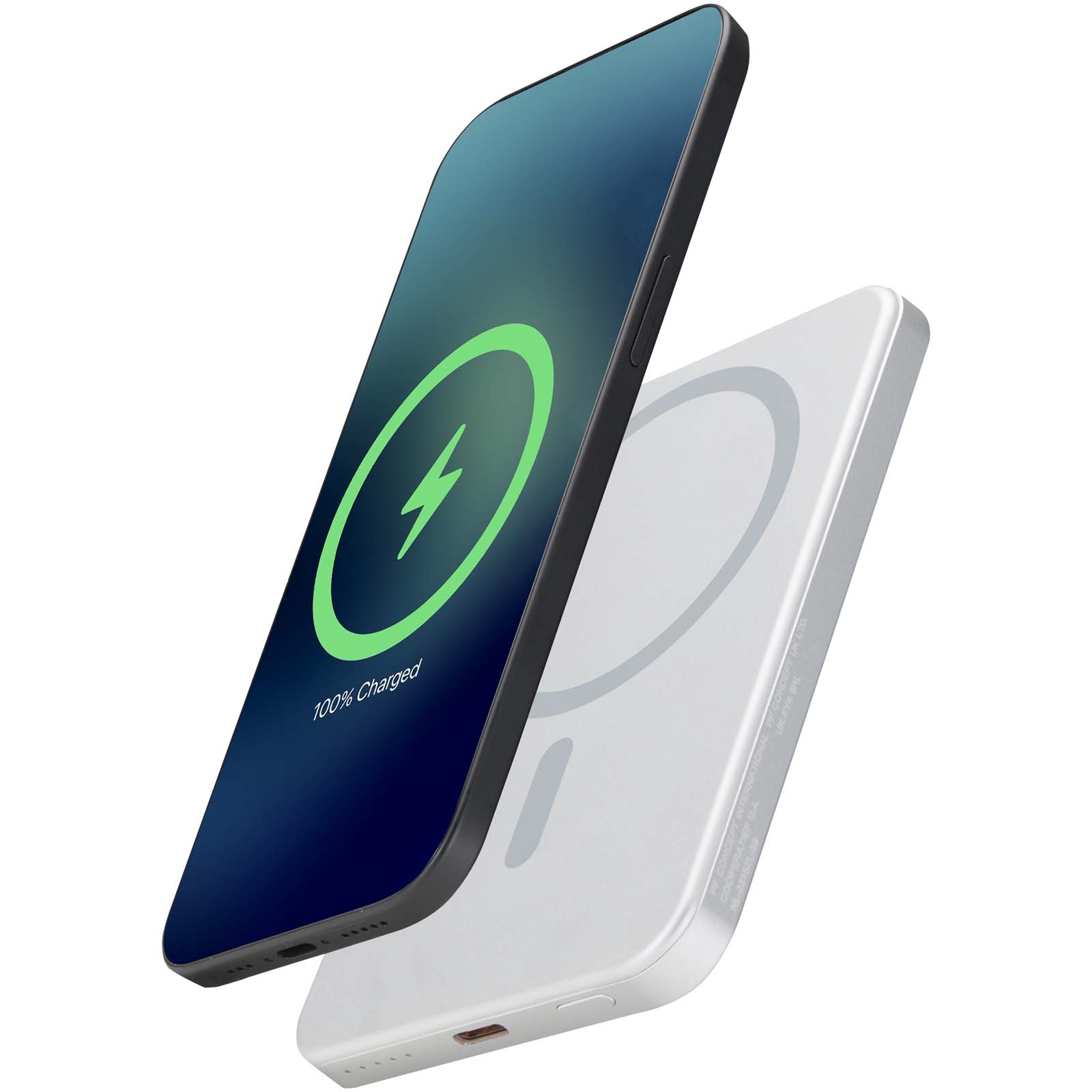 Avis 5000 mAh RCS Powerbank aus recyceltem Aluminium mit Magnetfunktion silber
