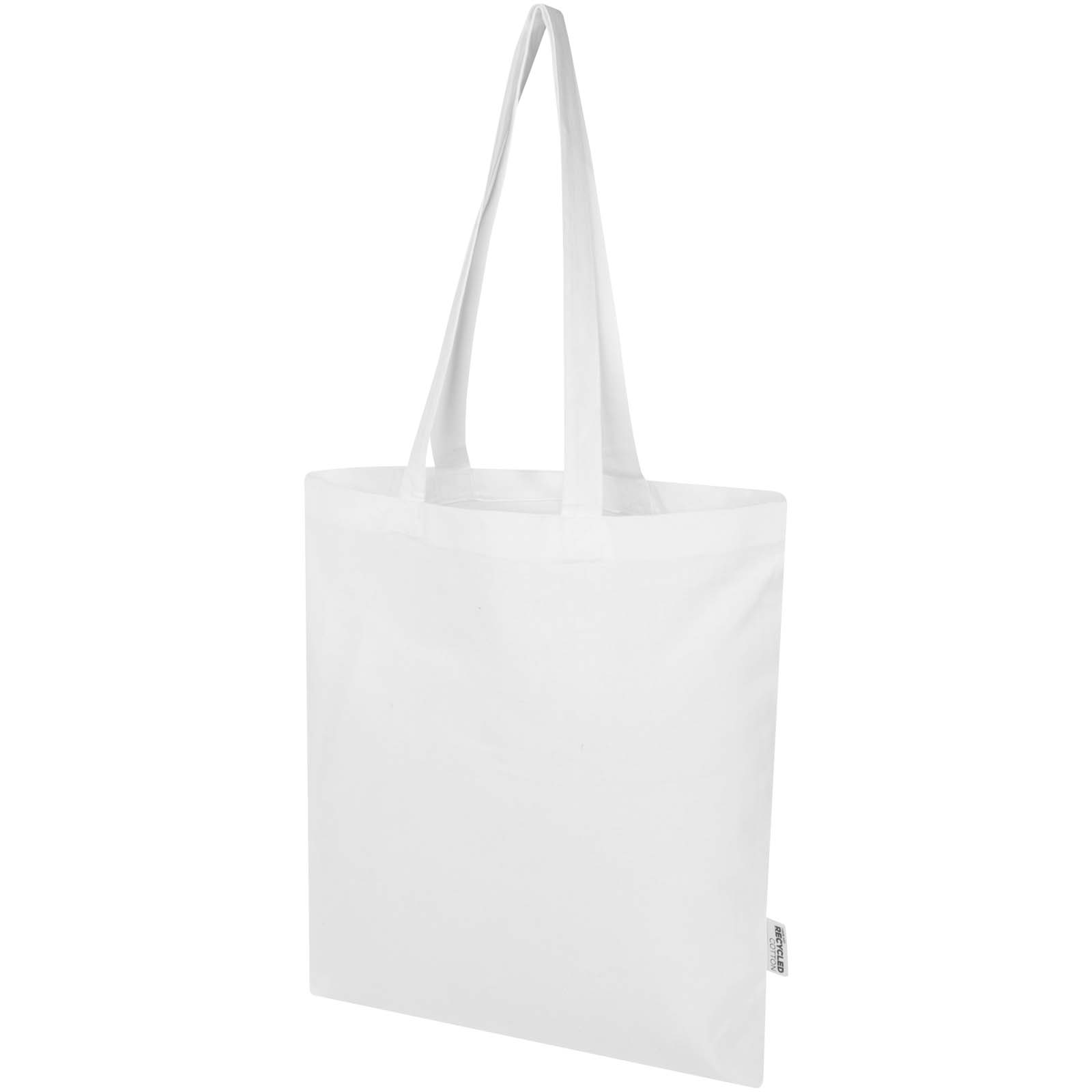 Madras Blend 140 g/m² Tragetasche aus GRS-recycelter Baumwolle 7L weiss