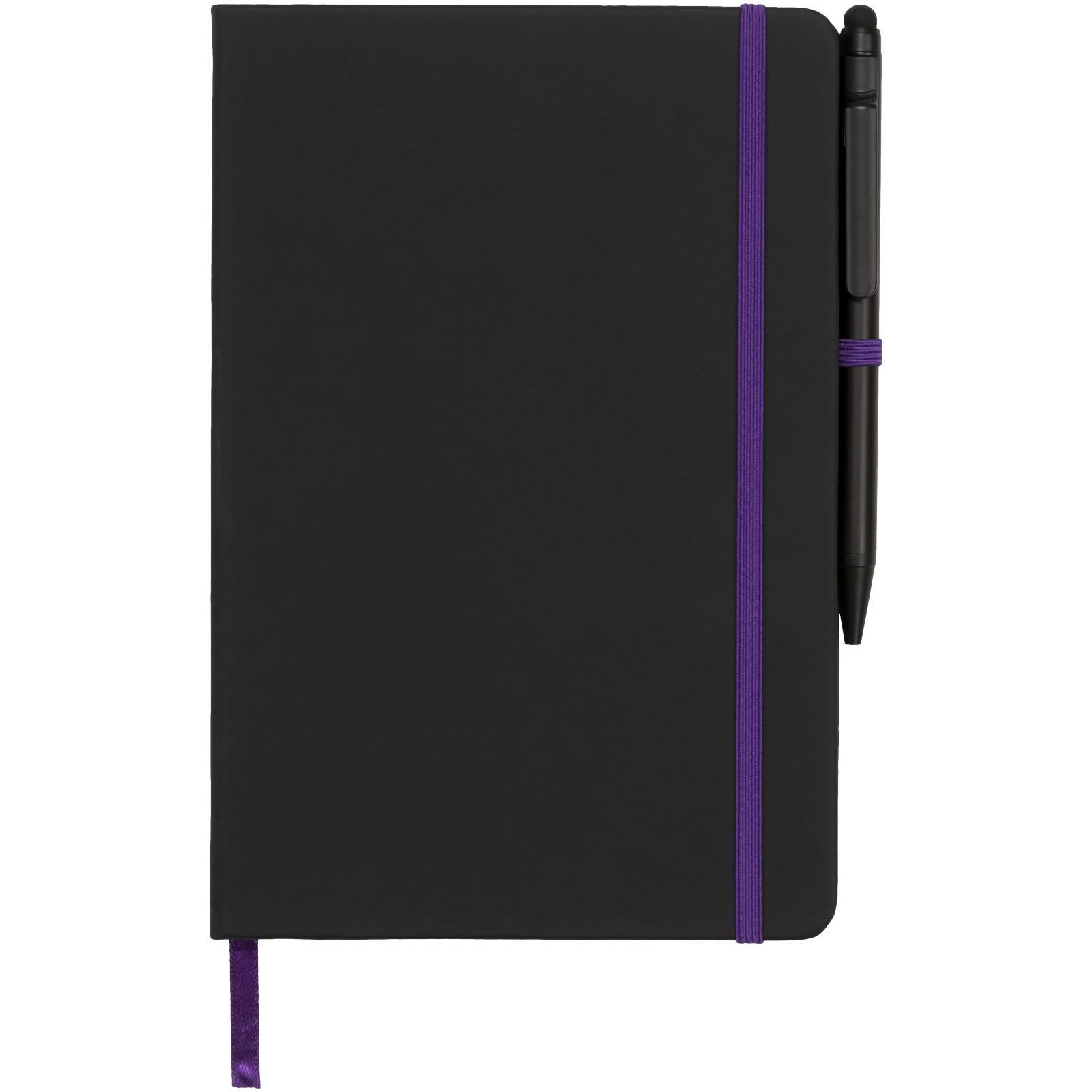Noir Edge A5 Notizbuch mit farbigem Rand schwarz, lila