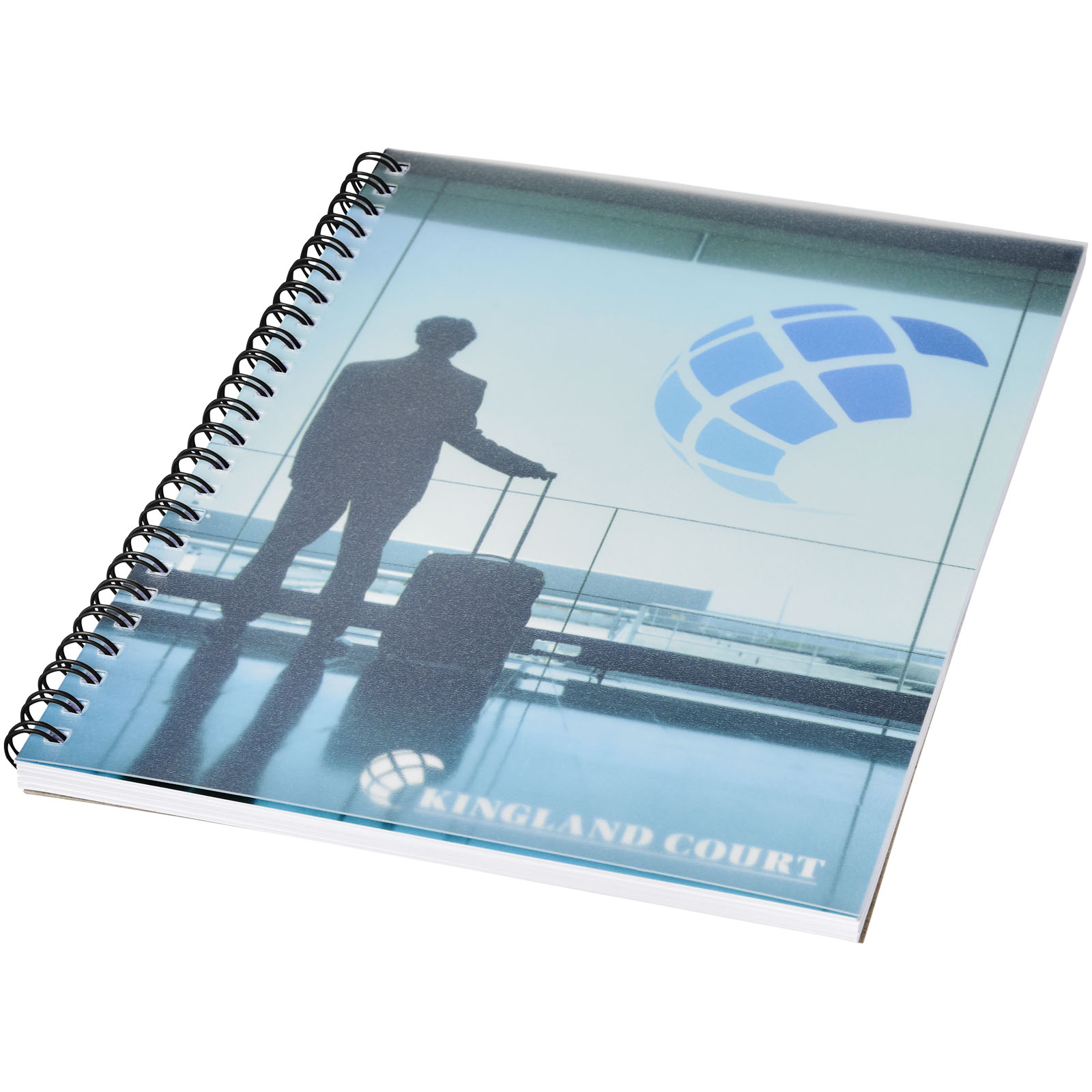 Desk-Mate® A5 Notizbuch mit Kunststoff Cover und Spiralbindung weiss, schwarz