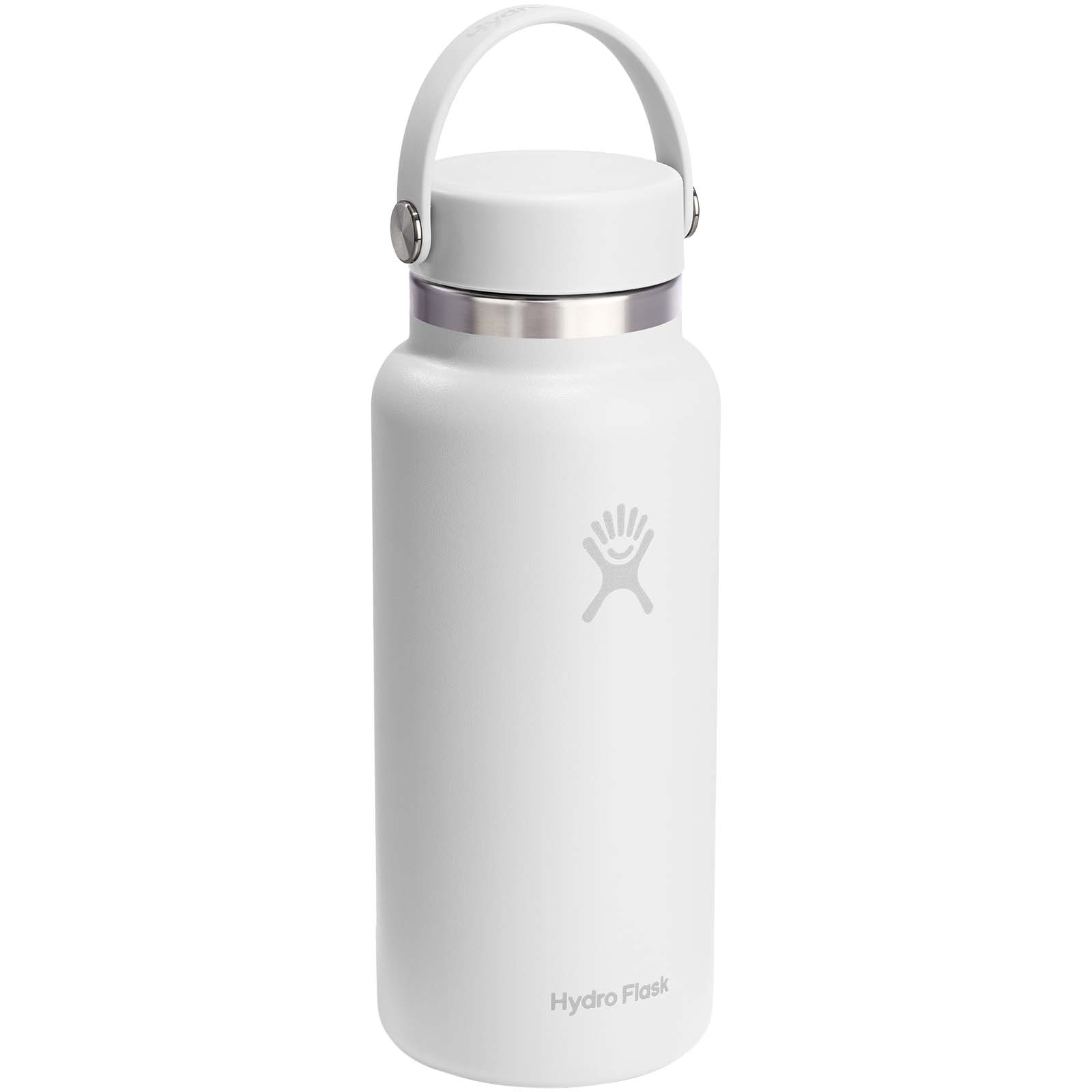 Hydro Flask Isolierte Edelstahl Trinkflasche mit breiter Öffnung 946 ml weiss