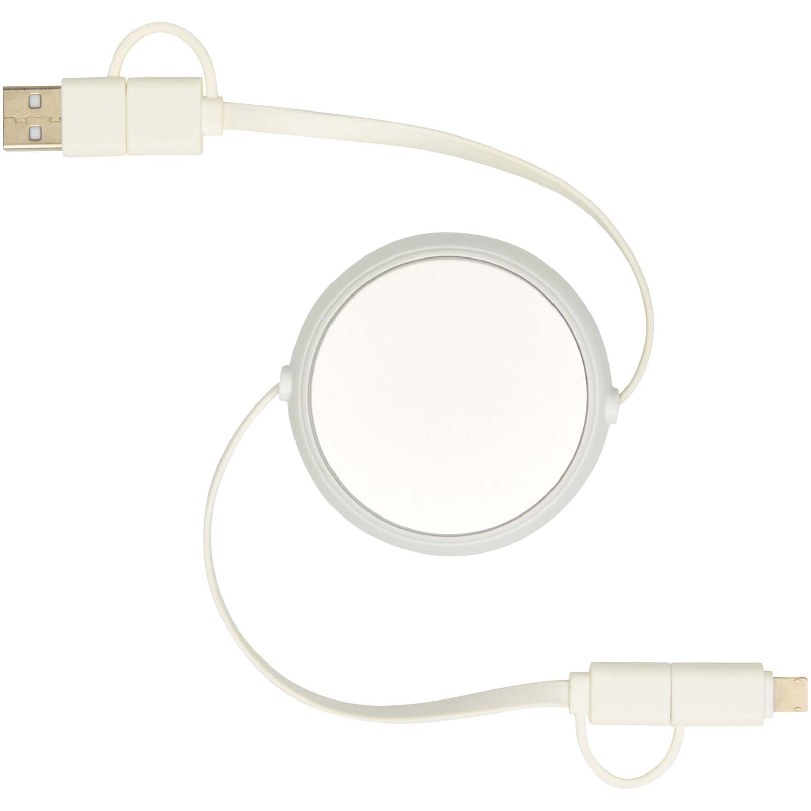 Alasia 100 cm 5-in-1 Kabel aus recyceltem Kunststoff und Aluminium, einziehbar, für Datenübertragung und mit 45W Schnellladun silber