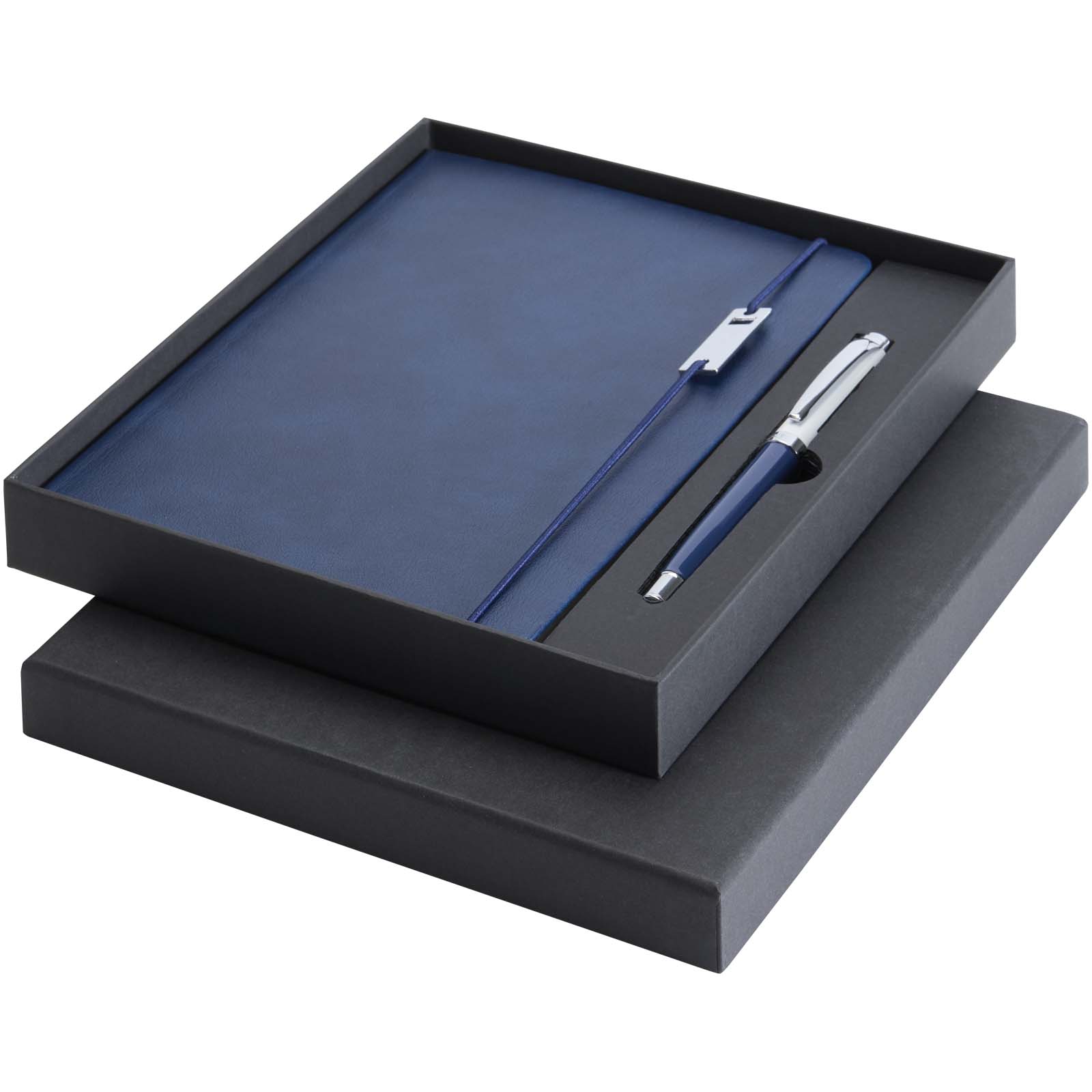 Legato Elegance A5 Hardcover Notizbuch mit Tintenroller Set ozeanblau, weiss