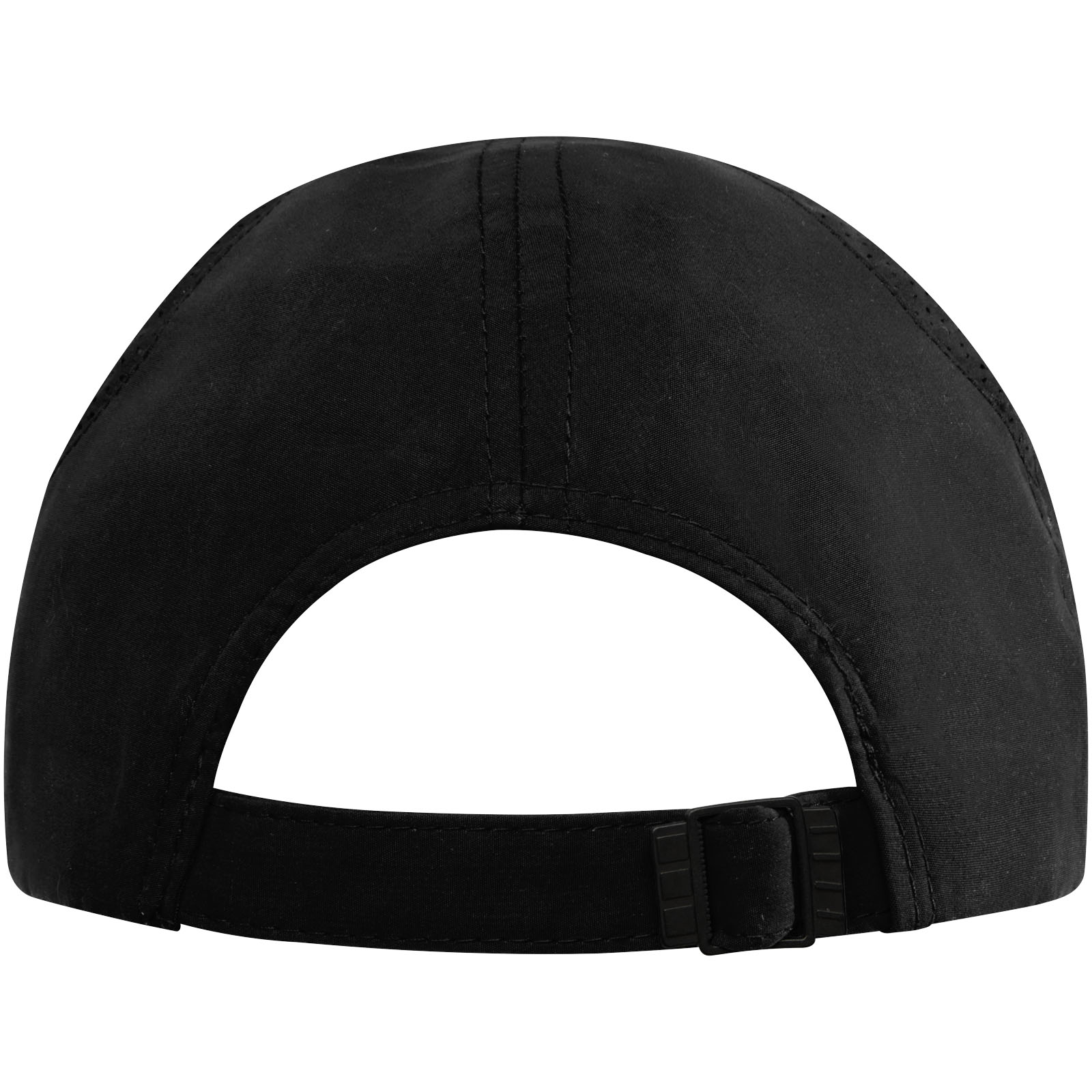 Morion 110 g/m² GRS recycelte Cool Fit Kappe mit sechs Segmenten schwarz